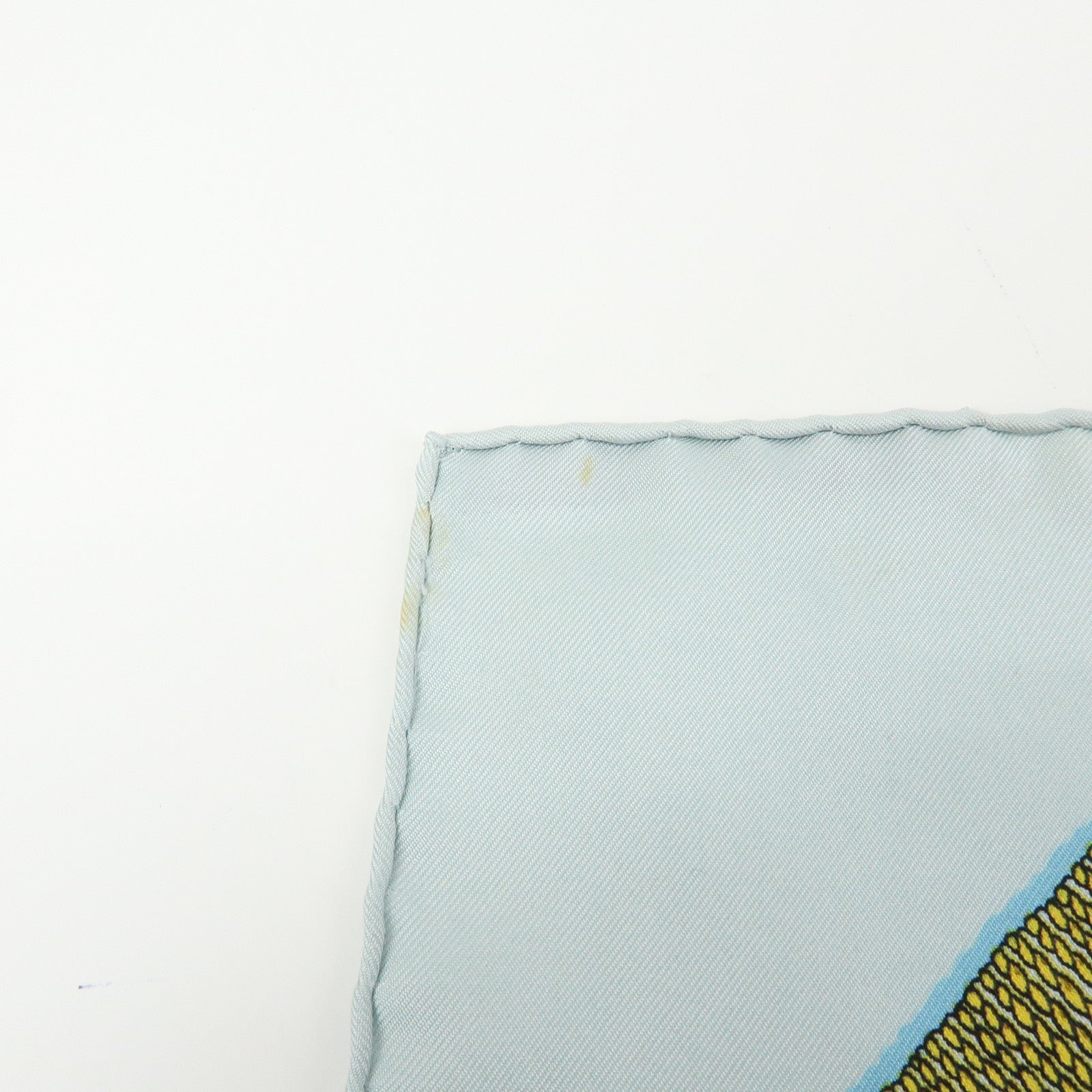 HERMES Carre 90 Silk 100% Scarf CHEVAUX DE TRAIT Light Blue Yellow