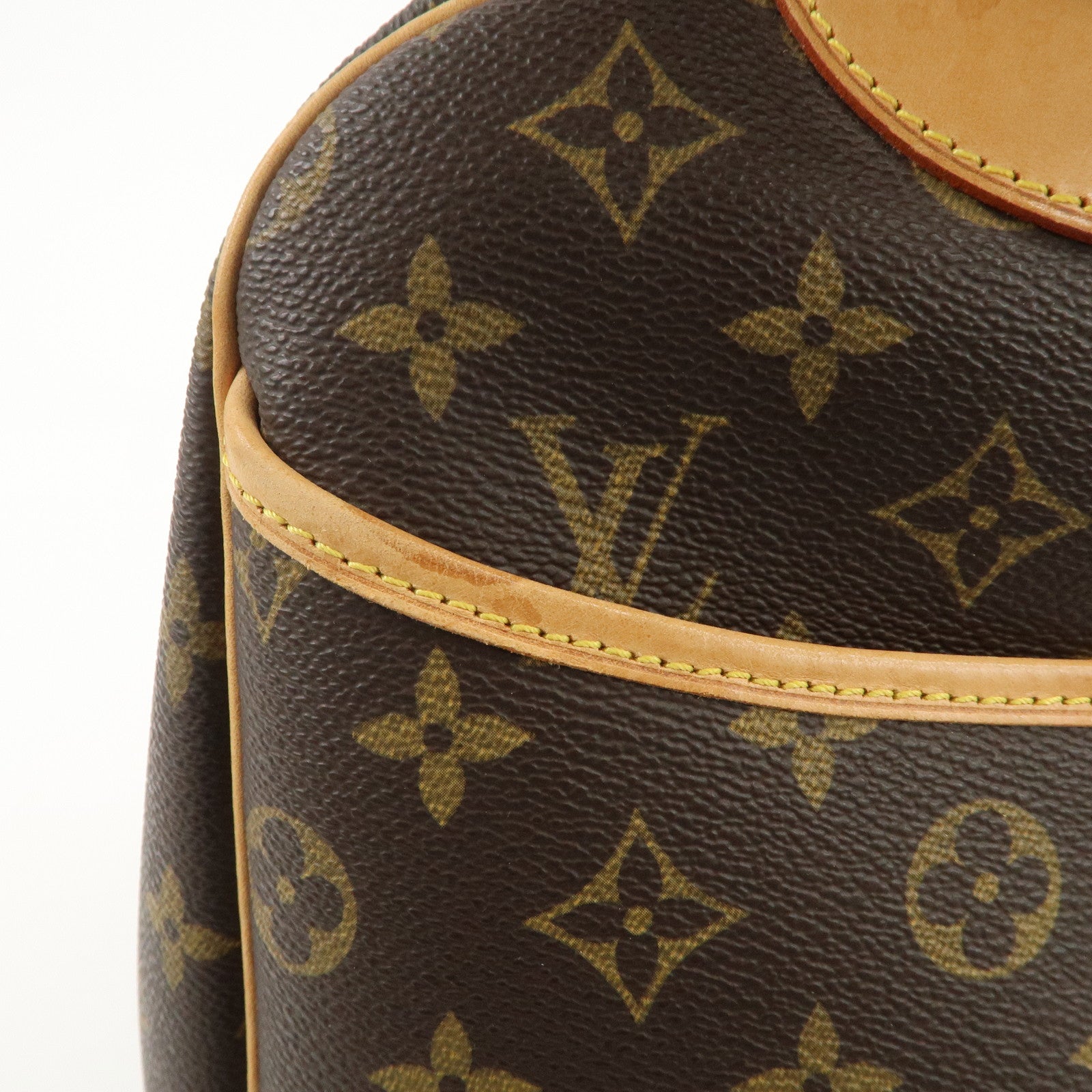 Louis Vuitton Monogram Deauville Hand Bag Brown M47270 Used