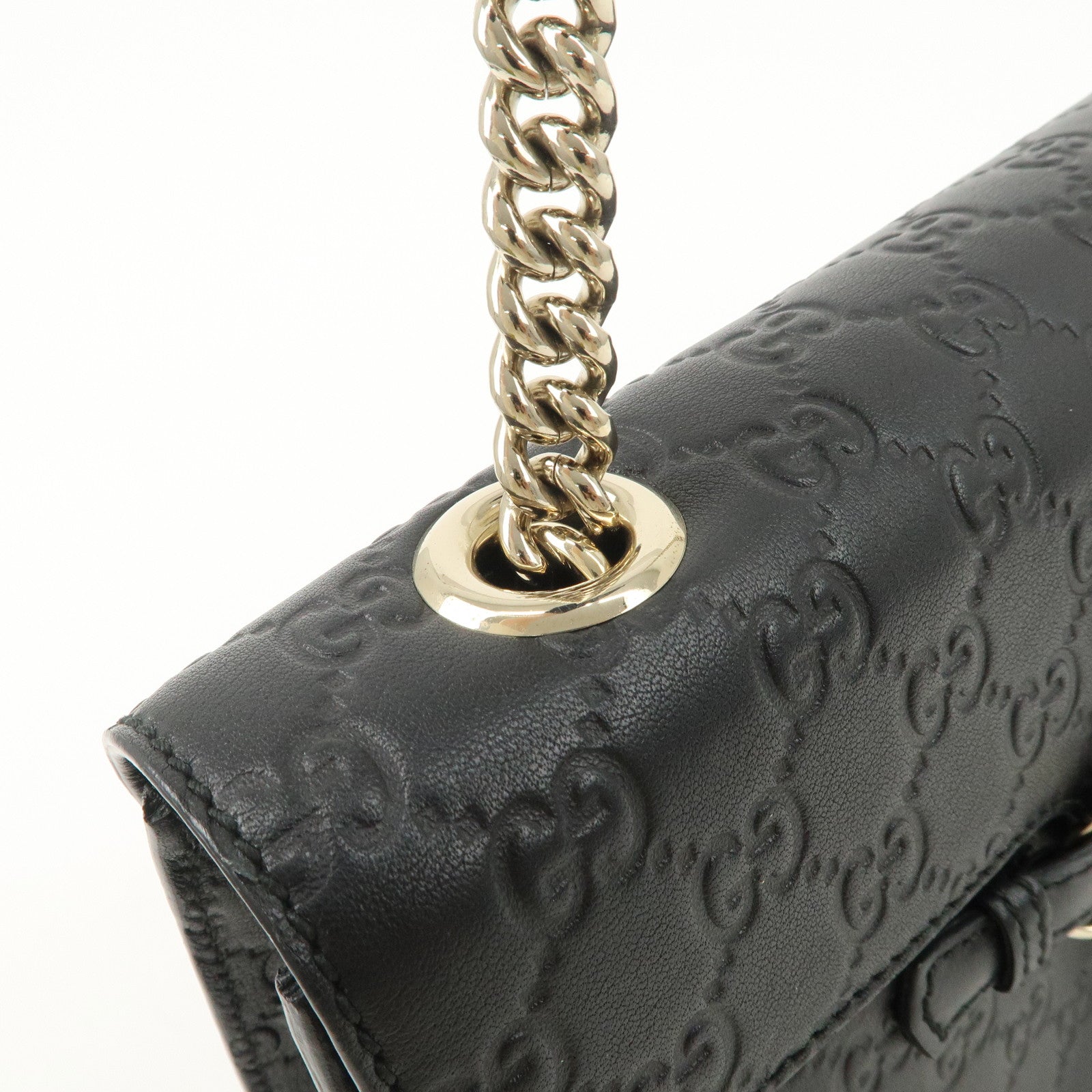 GUCCI Horsebit Guccissima Emily Leather Chain Shoulder Bag 295402 Used