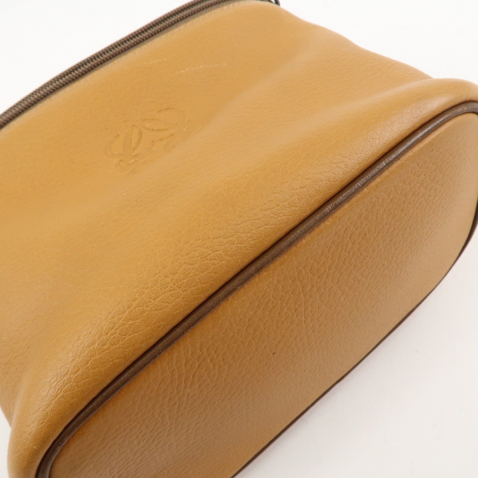 LOEWE Leather 2WAY Bag Hand Bag Shoulder Bag Brown Gold Hardware