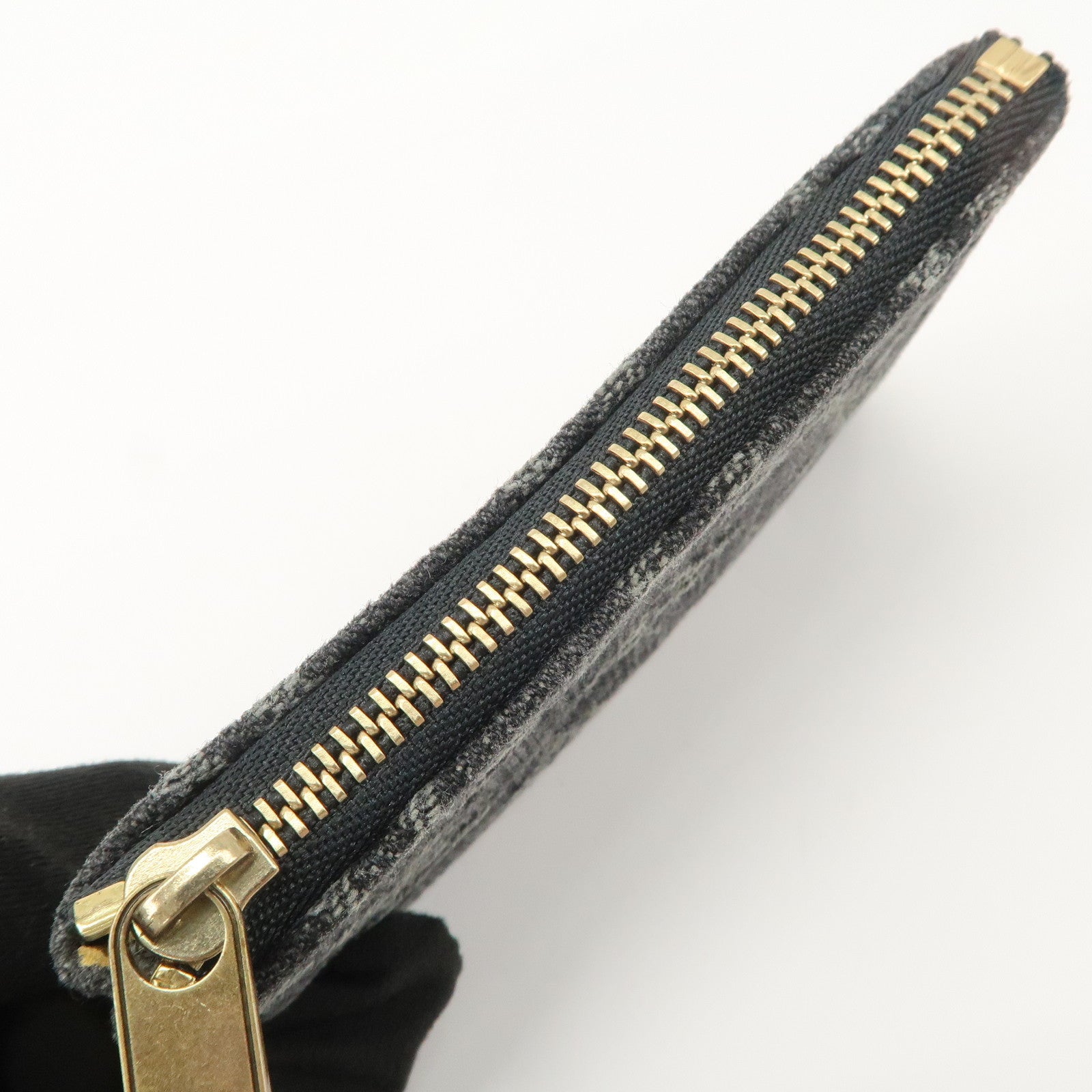 Louis Vuitton Monogram Denim Pochette Cles Coin Case Black M95616