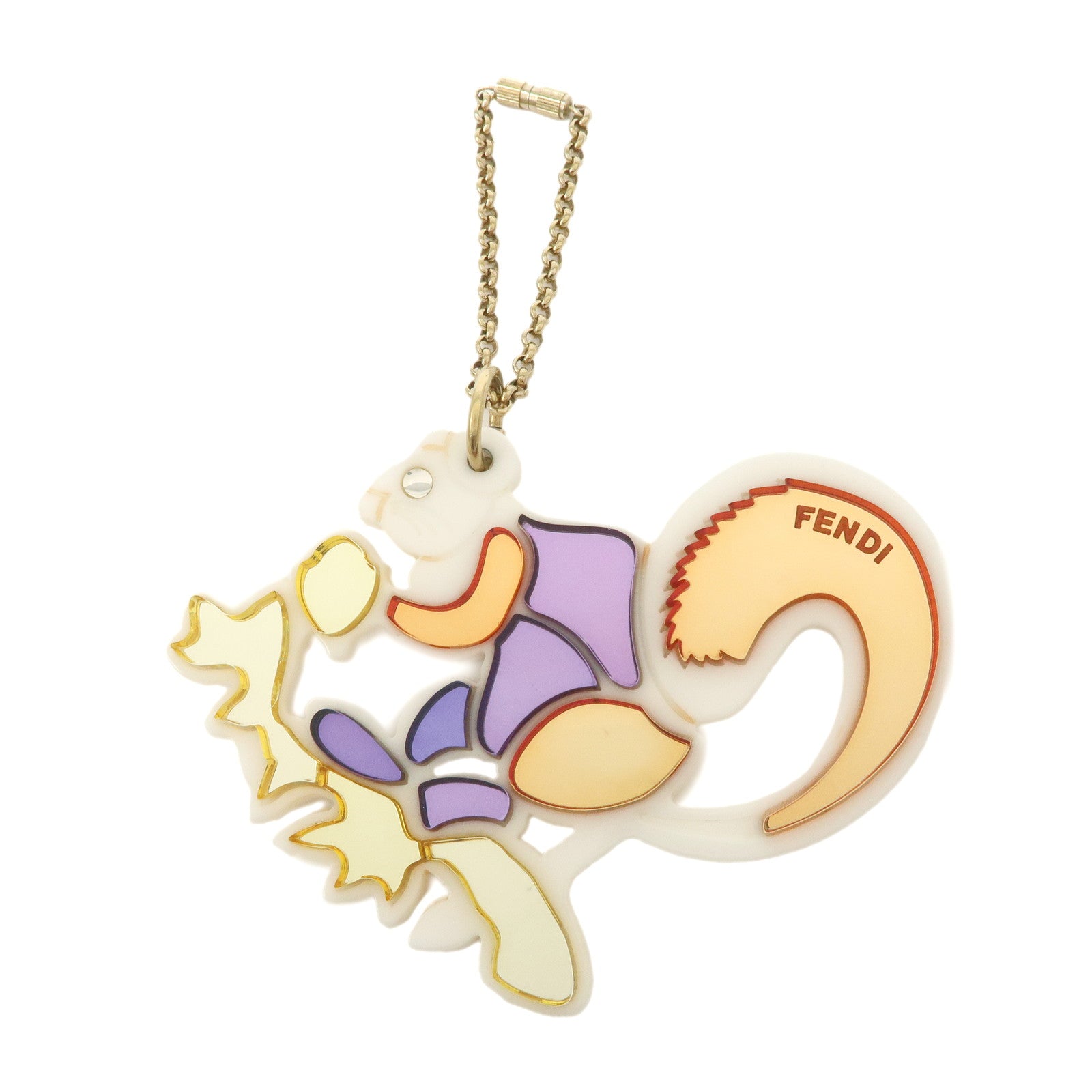 FENDI Plastic Squirrel Bag Charm Key Charm Key Chain Multicolor