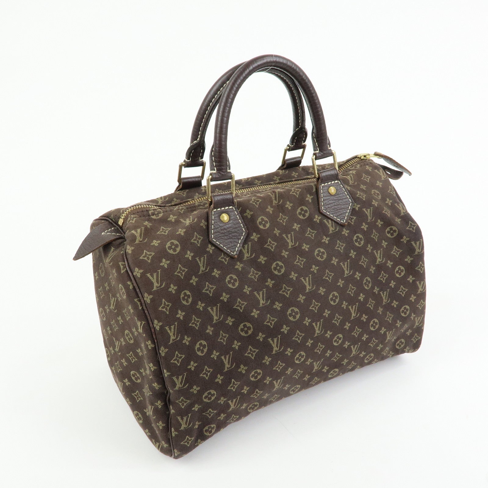 Louis Vuitton Monogram Mini Lin Speedy 30 Boston Bag Ebene M95224