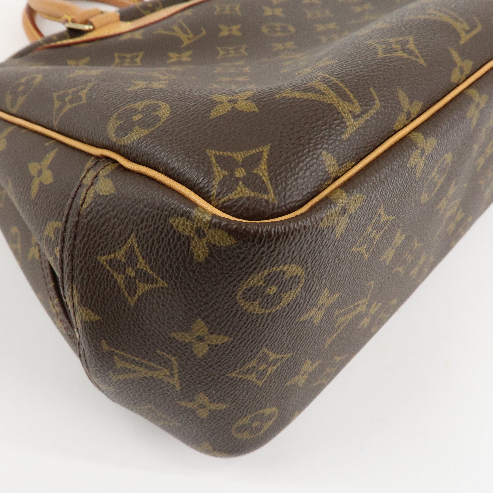Louis Vuitton Monogram Deauville Hand Bag Brown M47270 Used