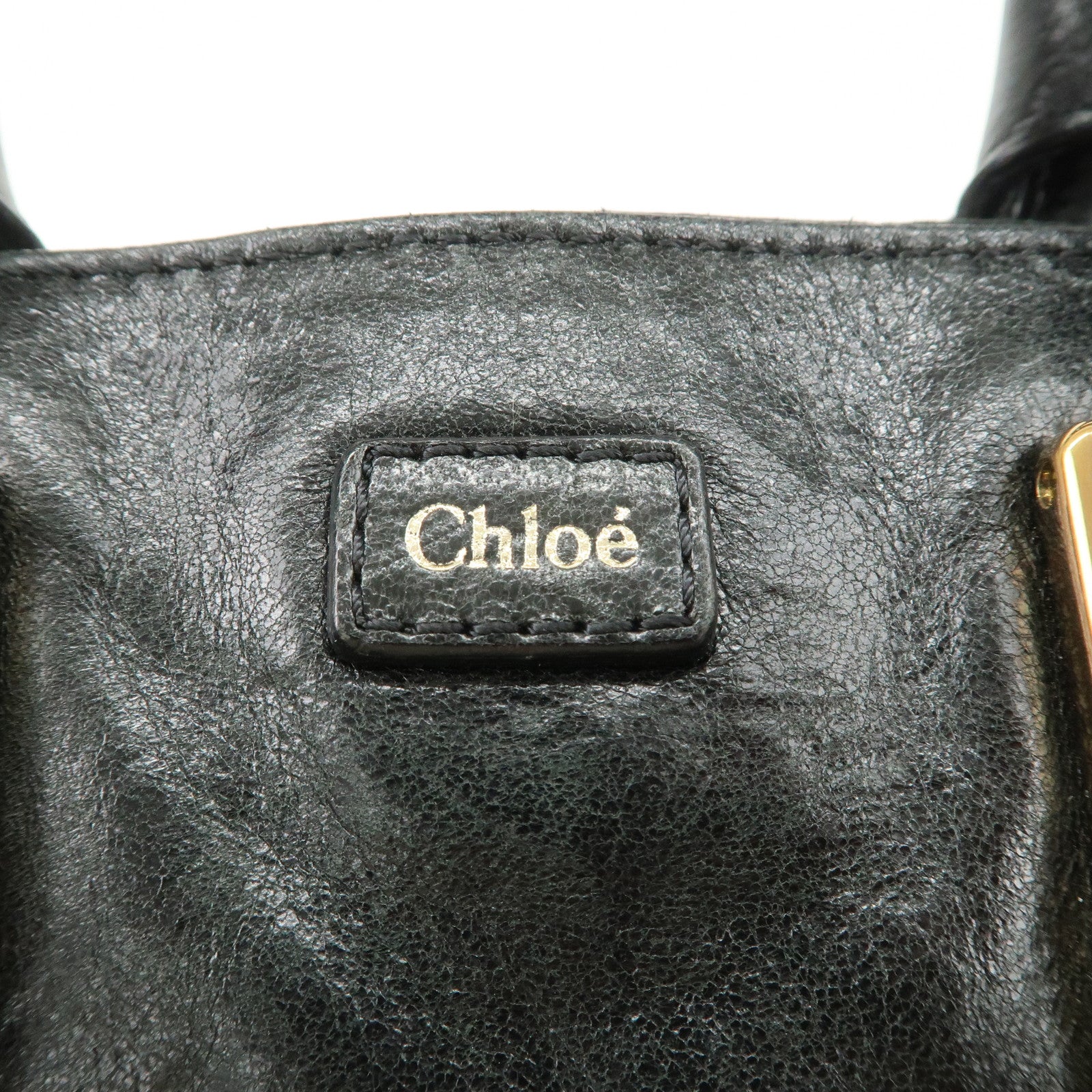 Chloe ETHEL Leather 2Way Hand Bag Shoulder Bag Crossbody Bag Black