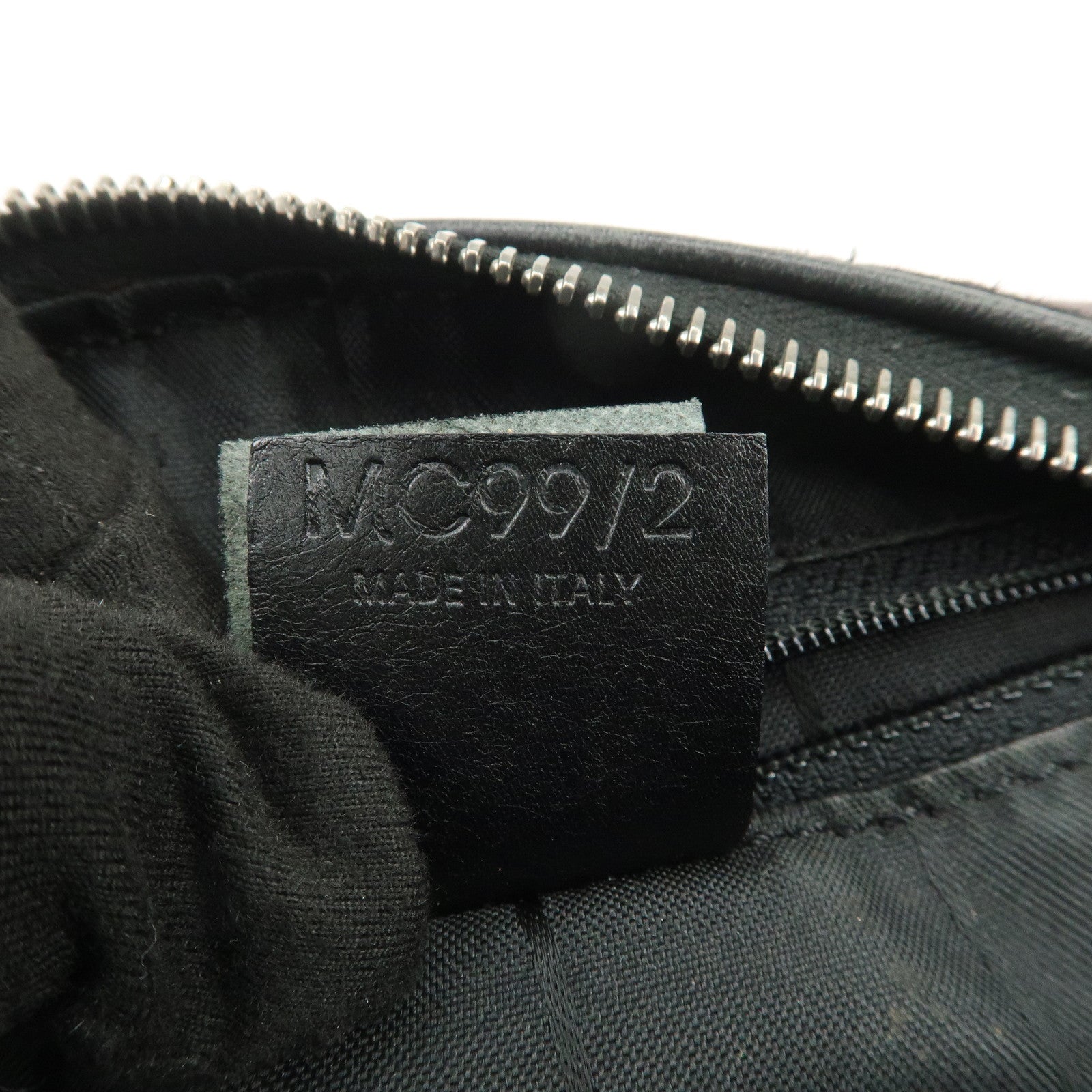 CELINE C Macadam Canvas Leather Boston Bag Hand Bag Black