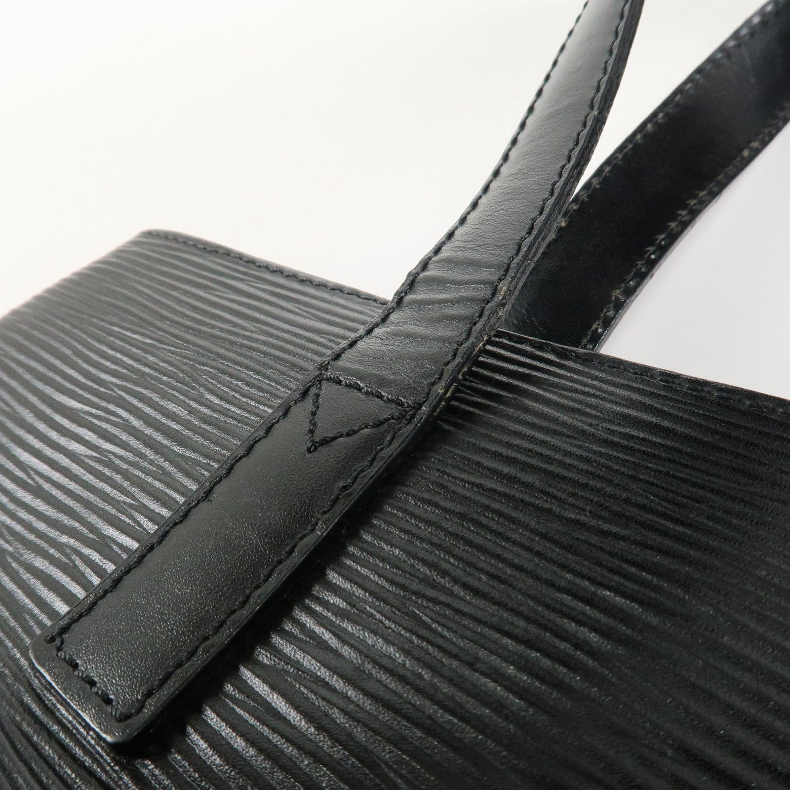 FENDI Logo Leather Tote Bag Hand Bag Shoulder Bag Black
