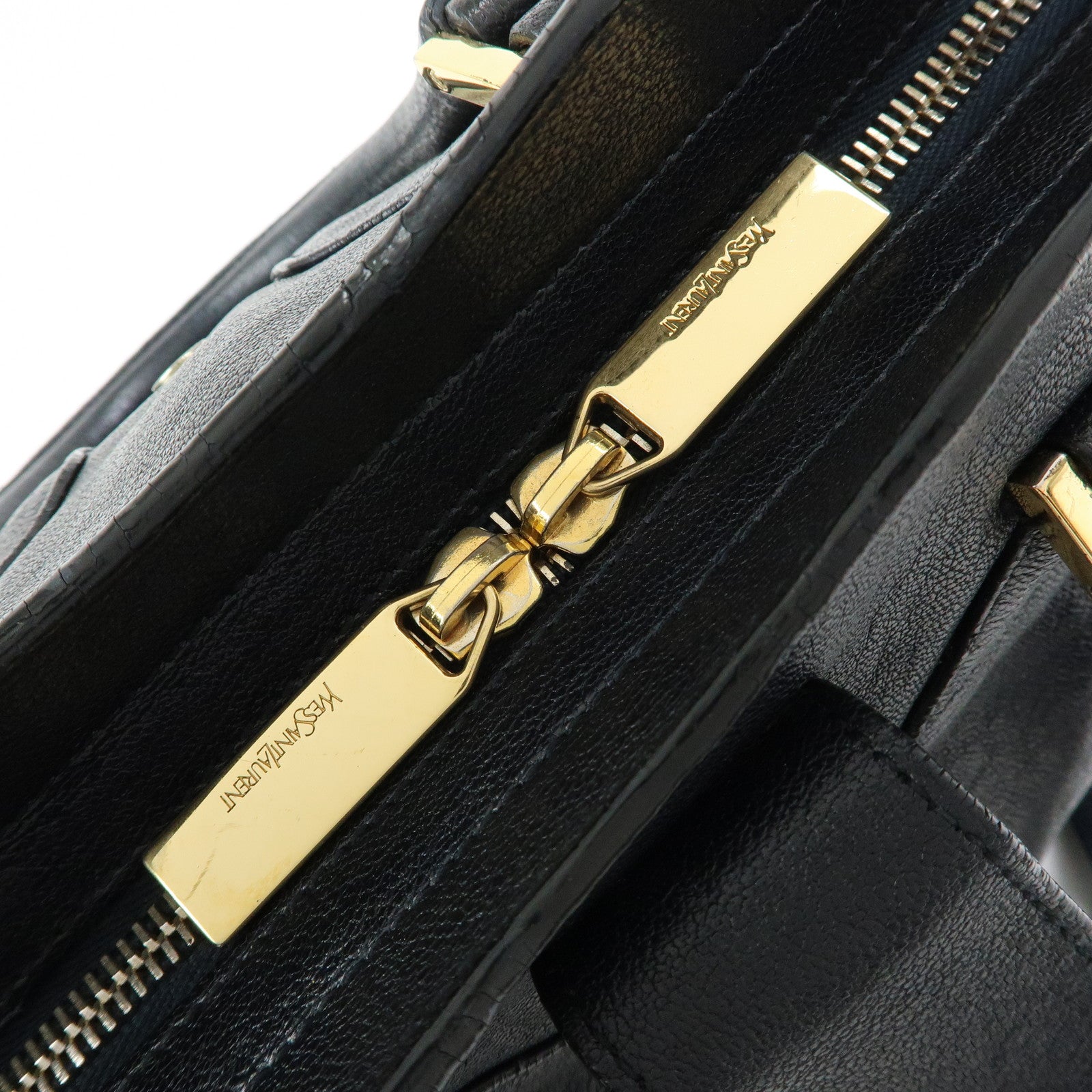 SAINT LAURENT PARIS Cabas Chyc Mini Y Line Leather 2WAY Bag 370699