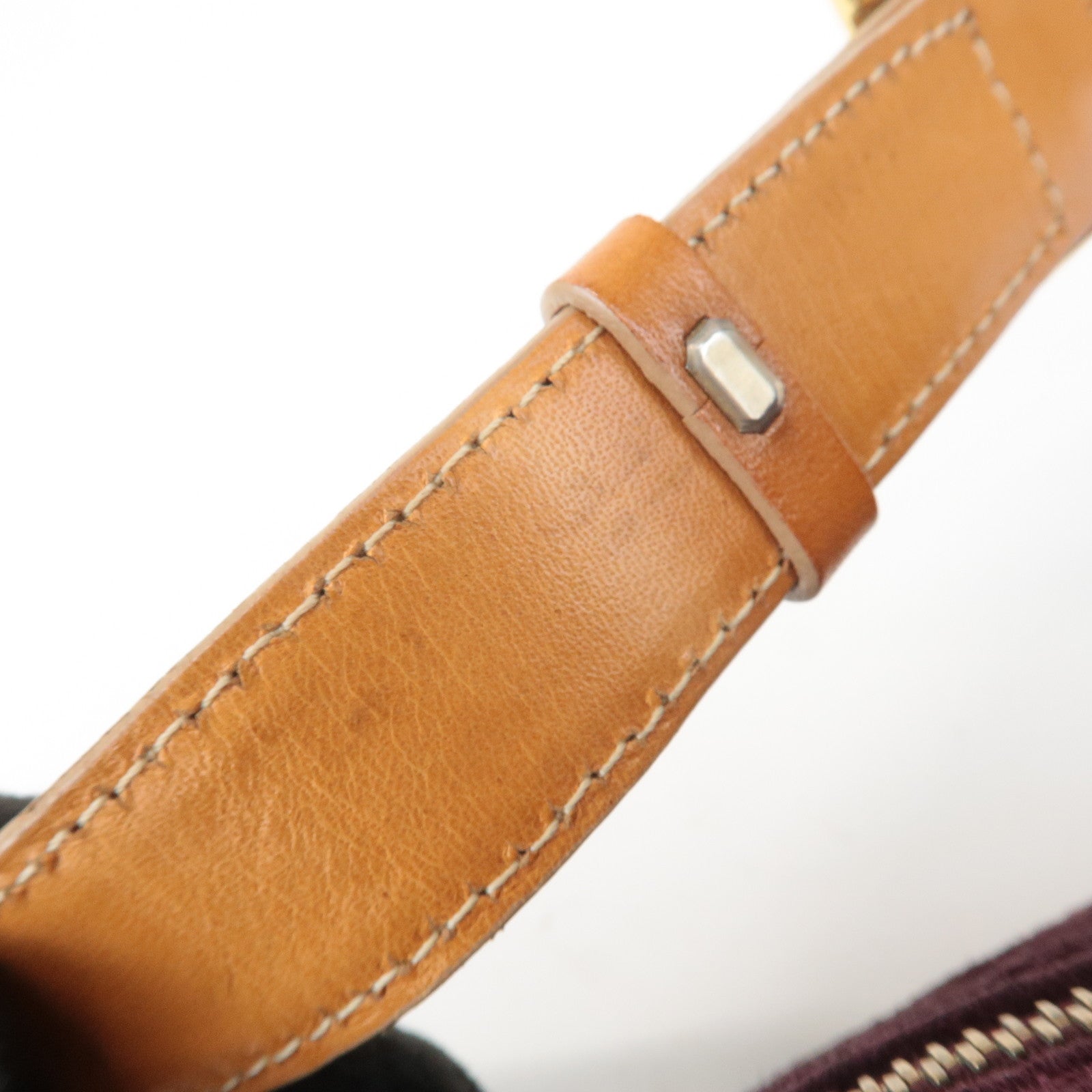 CELINE C Macadam Suede Leather Shoulder Bag Bordeaux Brown