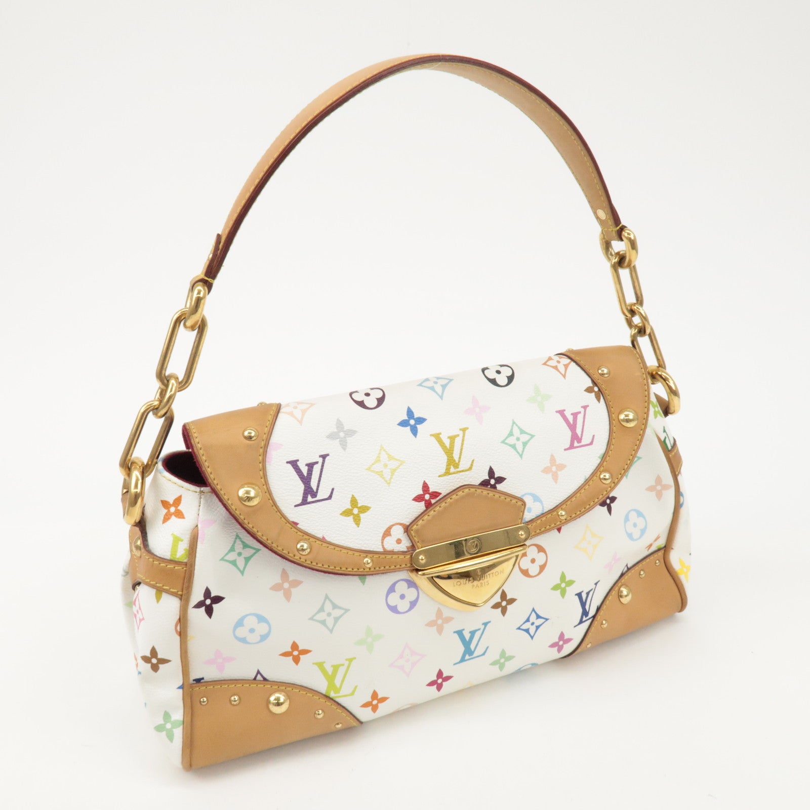 Louis Vuitton Monogram Beverly MM Shoulder Bag Blanc M40203 Used