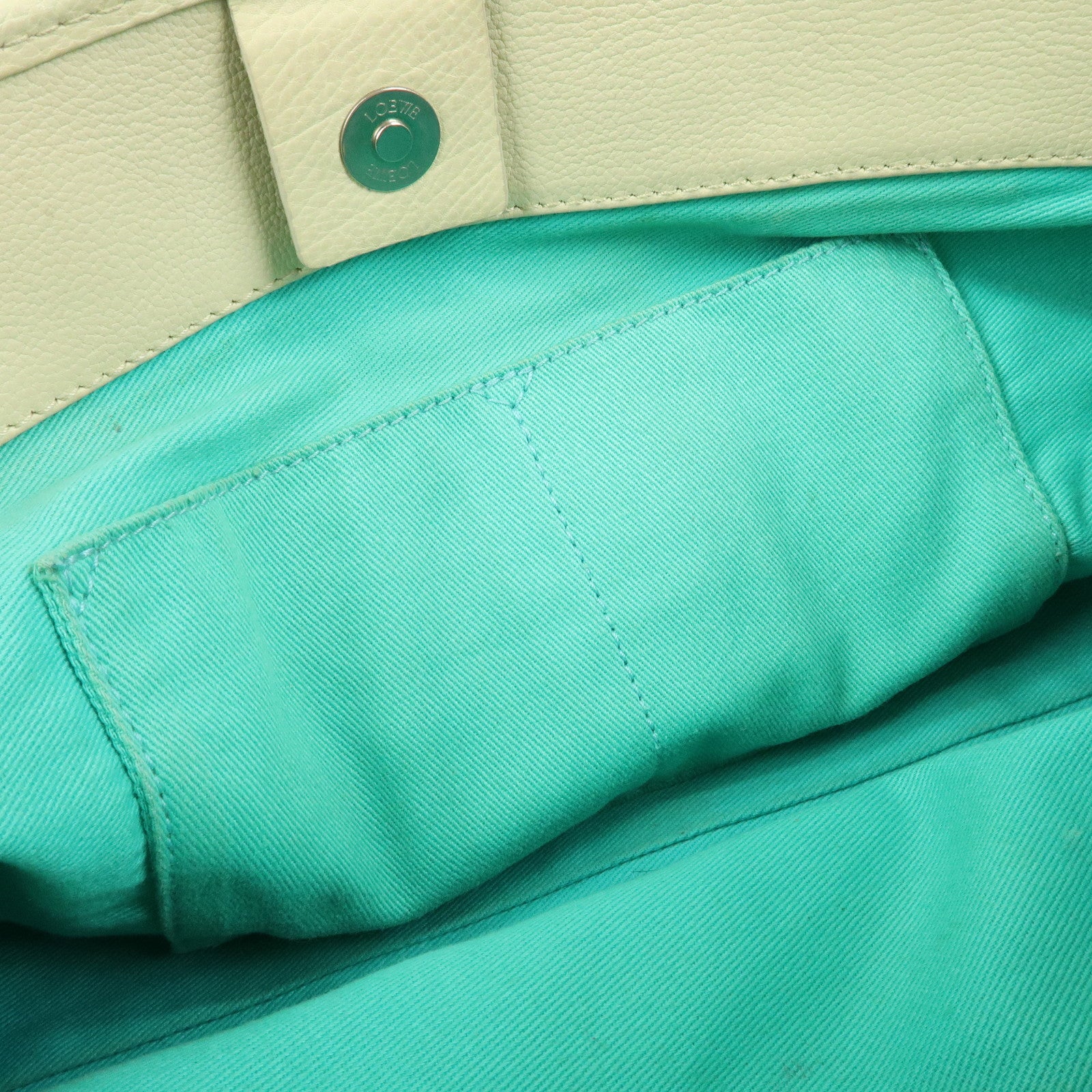 LOEWE Anagram Leather Tote Bag Hand Bag Ivory