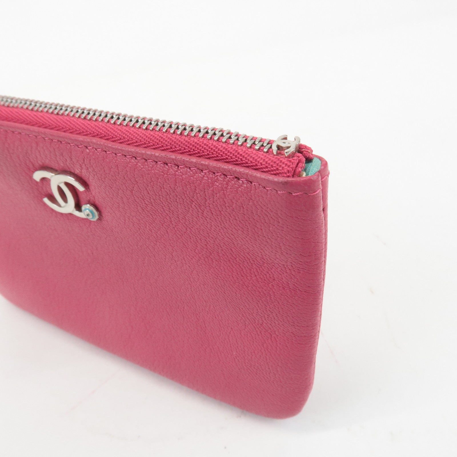 CHANEL COCO Mark Caviarskin Pouch Cosmetic Pouch Pink Used