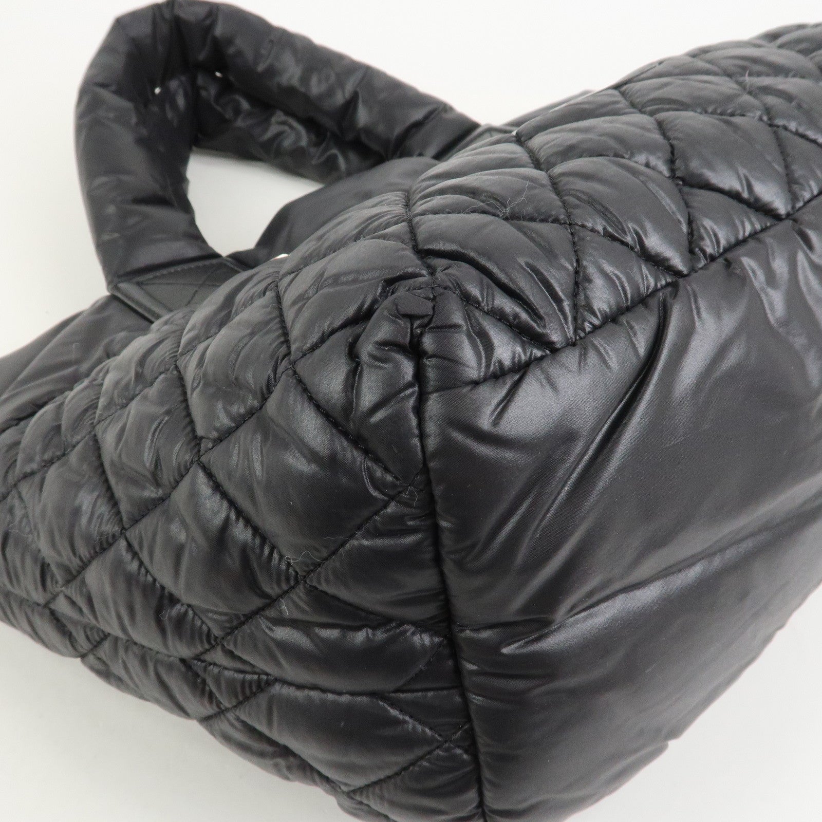 CHANEL COCO Cocoon PM Nylon Calf Leather Tote Bag Black A48610