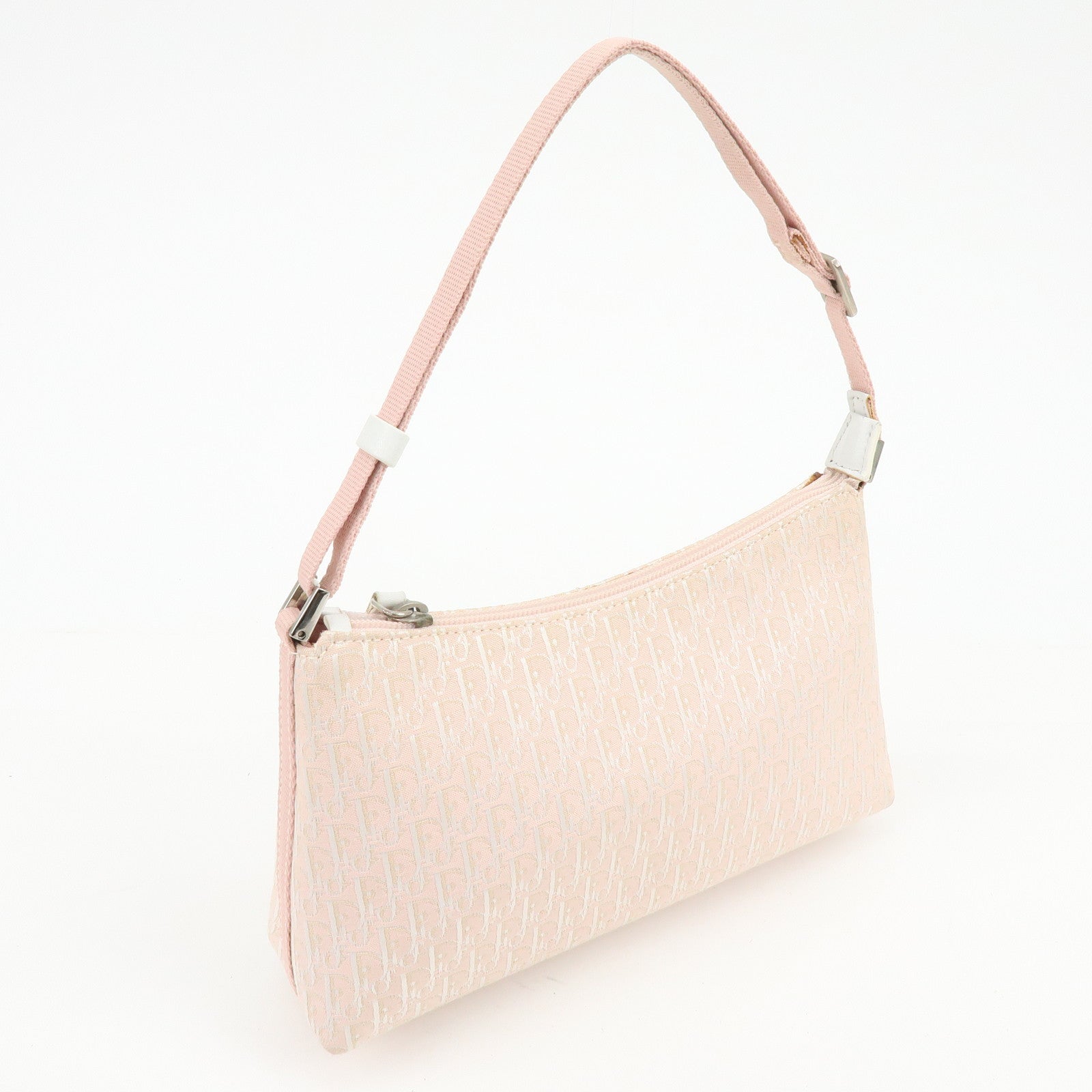 Christian Dior Trotter Canvas Leather Shoulder Bag Hand Bag Pink