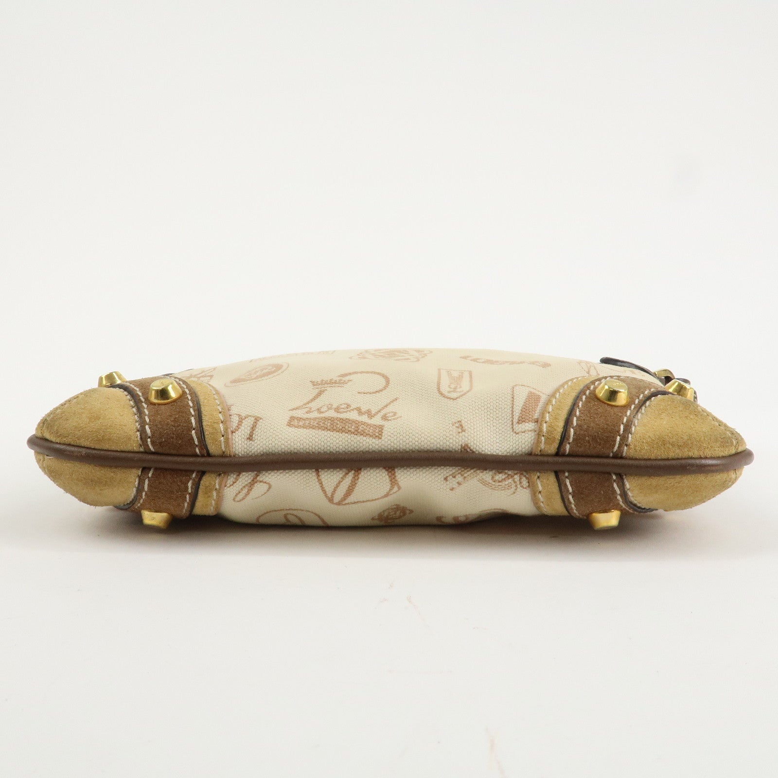 LOEWE Anagram Canvas Suede Leather Shoulder Bag 160th Anniverssary Used