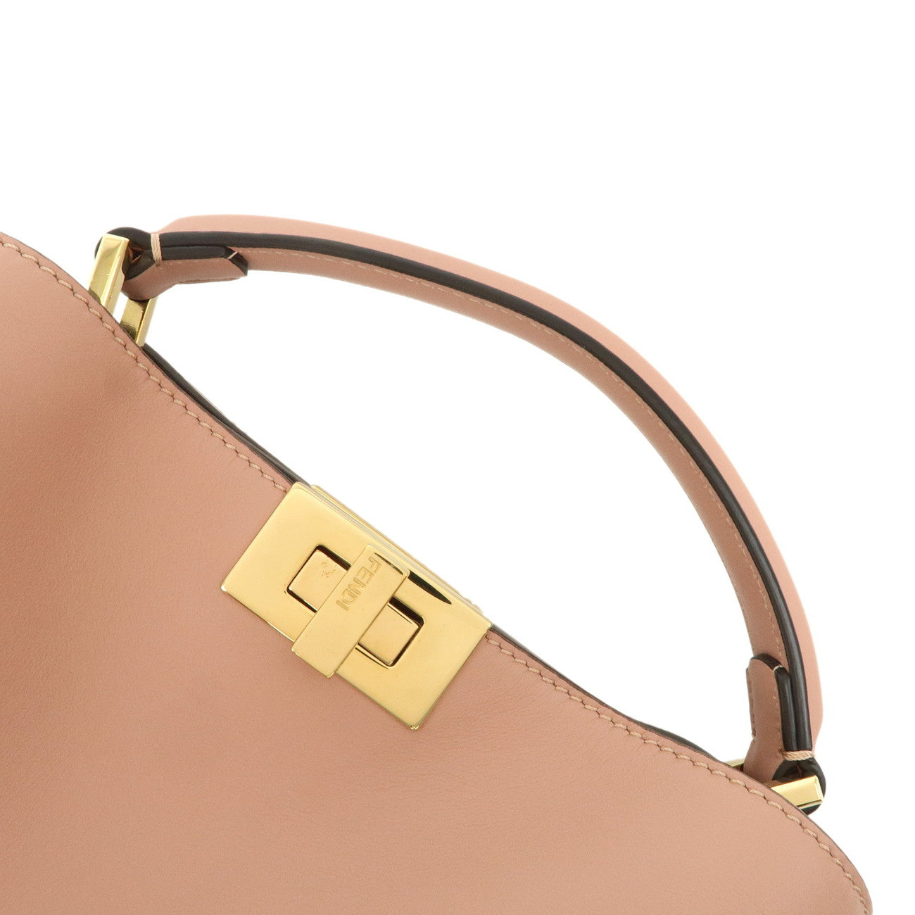 FENDI Peekaboo Iconic Essentially Leather 2Way Bag Pink 8BN302