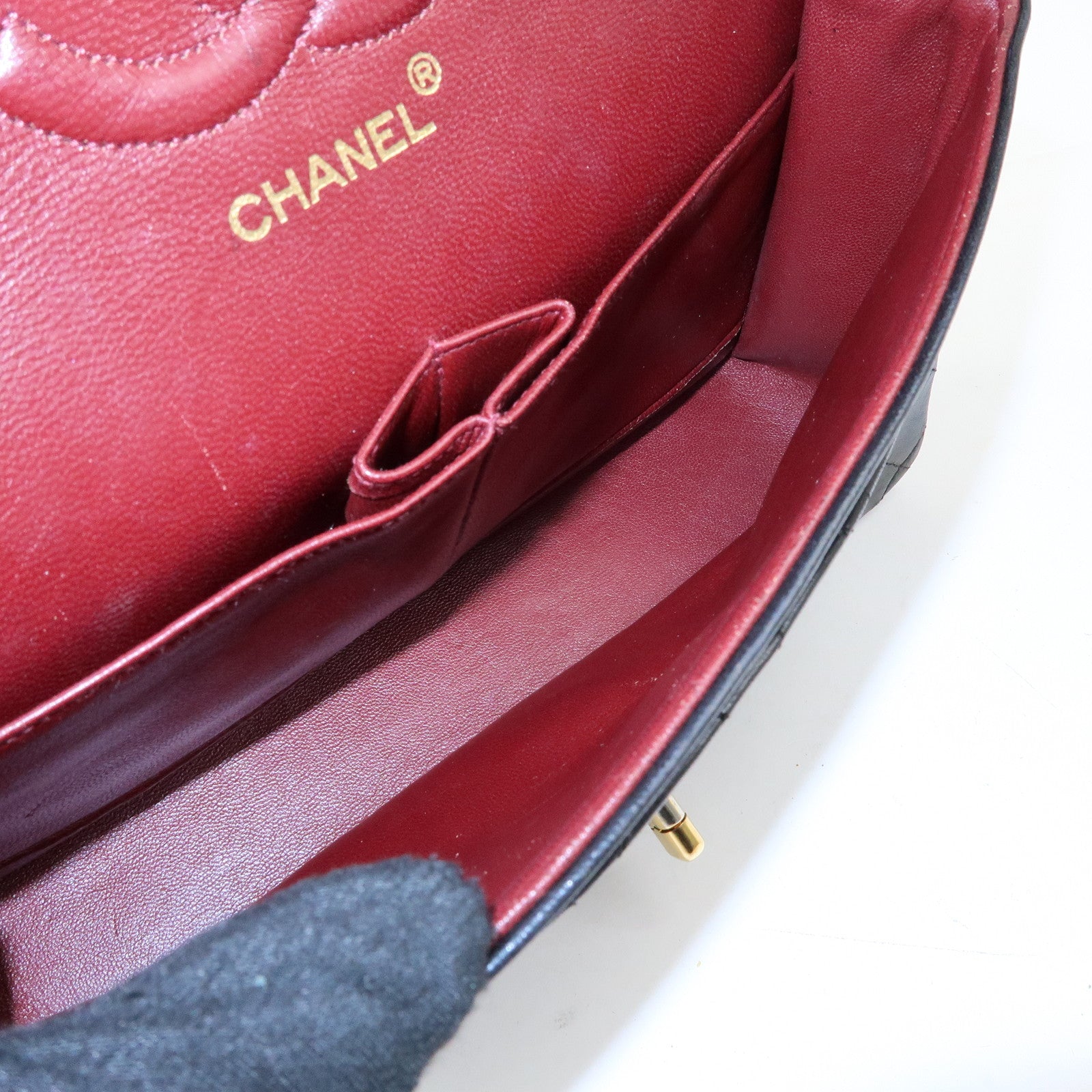 CHANEL Matelasse 25 Double Flap Chain Shoulder Bag Black A01112