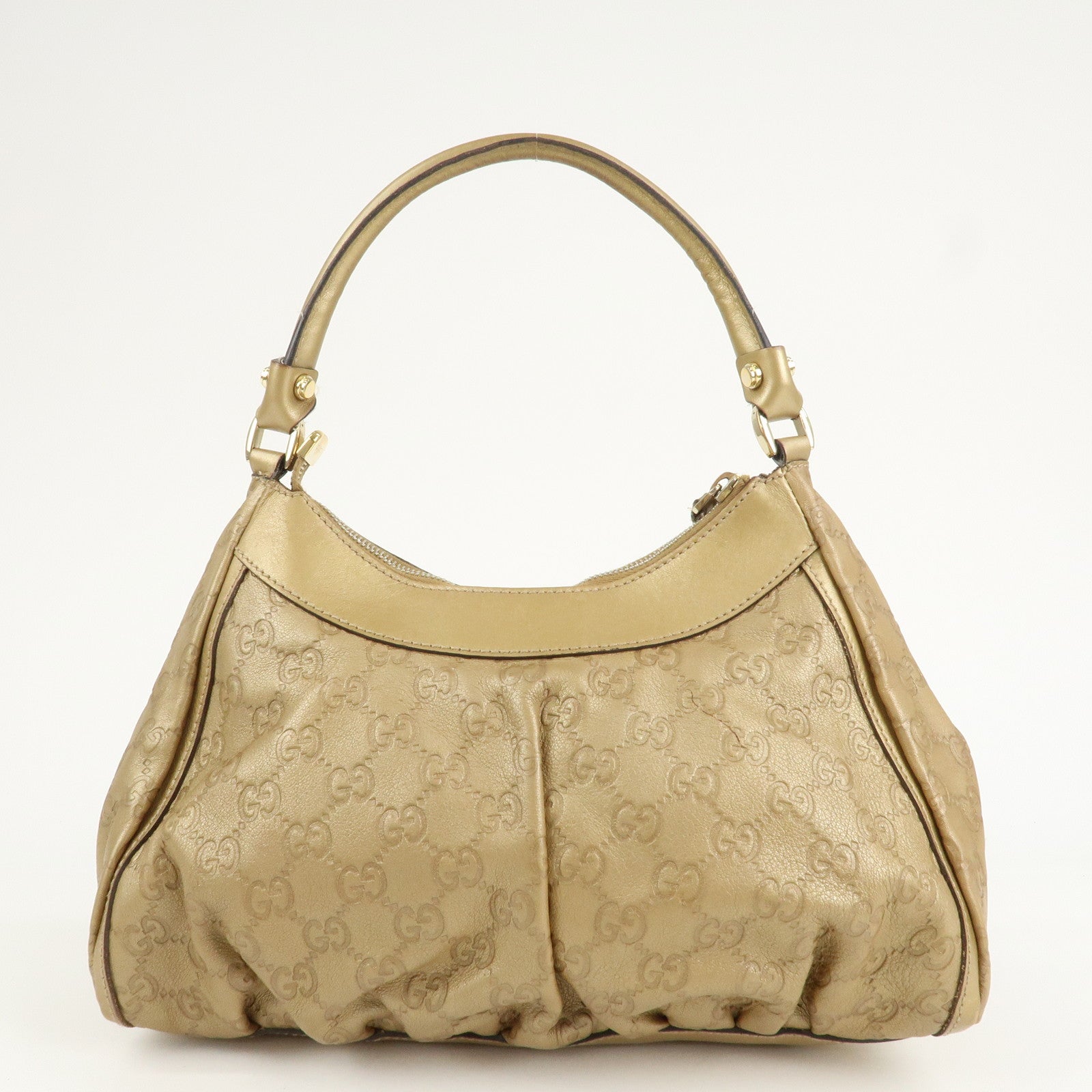 GUCCI Abbey Guccissima Leather Shoulder Bag Hand Bag Gold 190525 Used