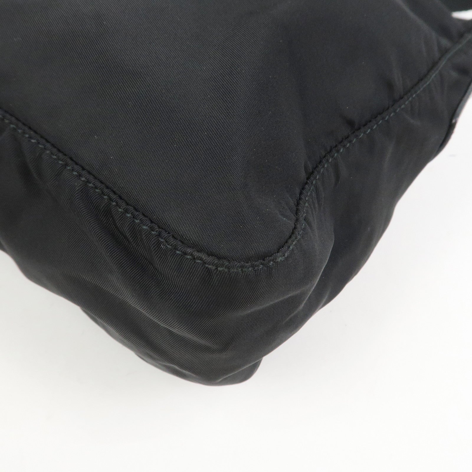 PRADA Nylon Leather Shoulder Bag Crossbody Bag Black B10140