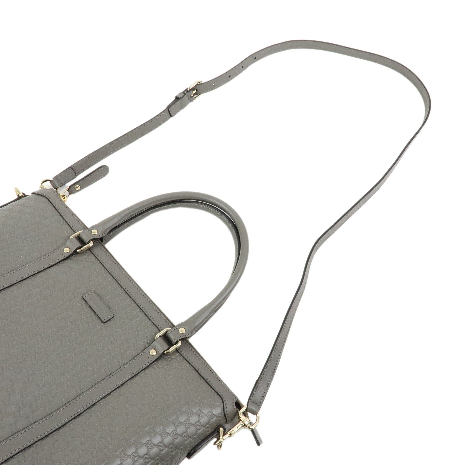 GUCCI Microguccissima Leather 2Way Bag Hand Bag Grey 449656