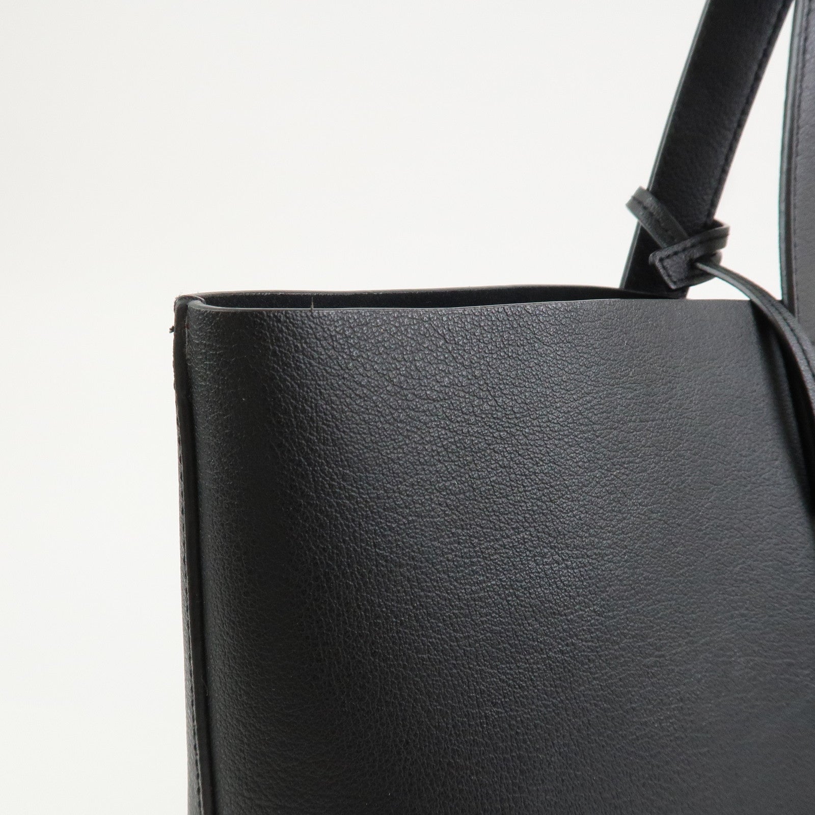 Saint Laurent Leather Tote Bag Shoulder Bag Black