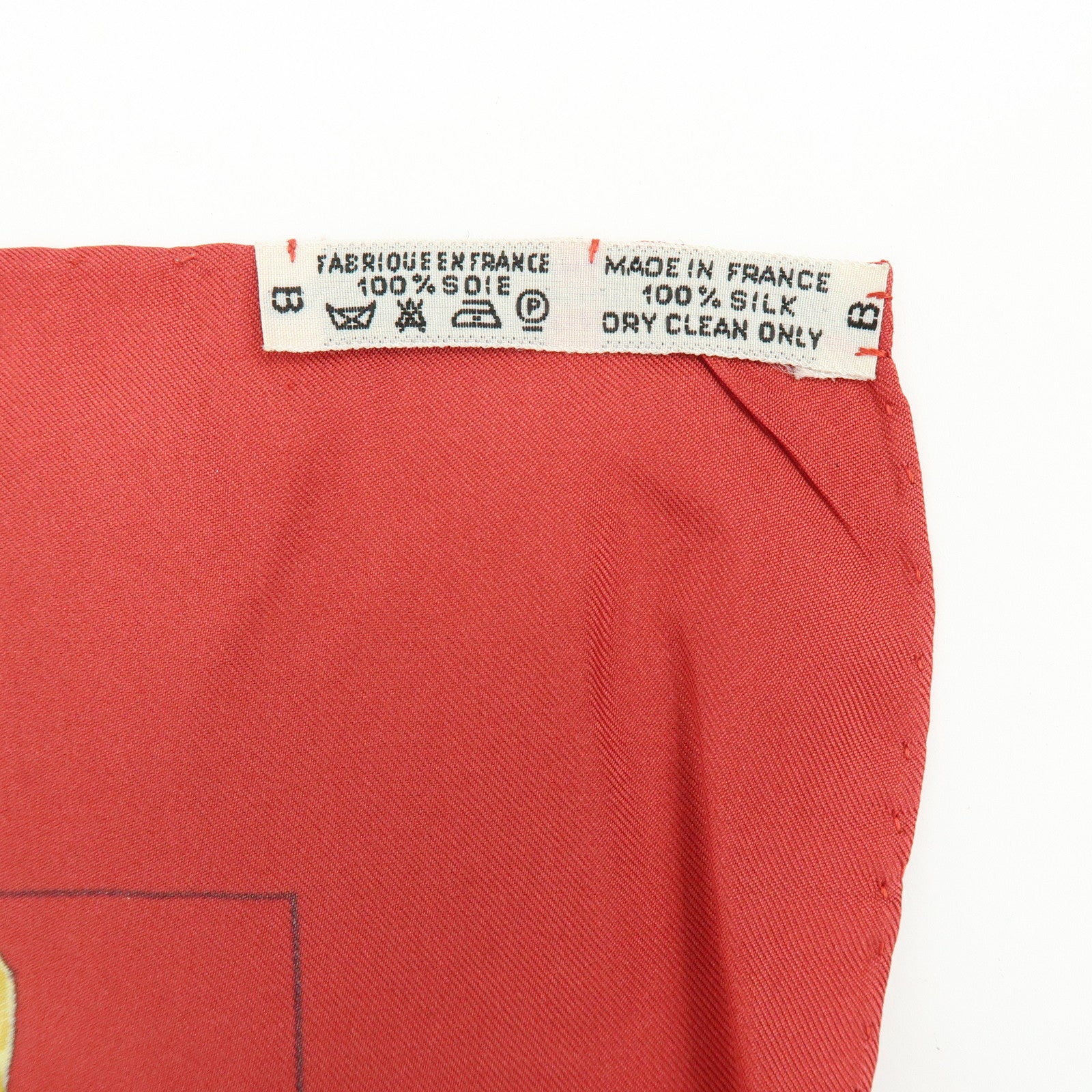 HERMES Carre 90 Silk 100% Scarf LE MORS A LA CONETABLE Red Gold