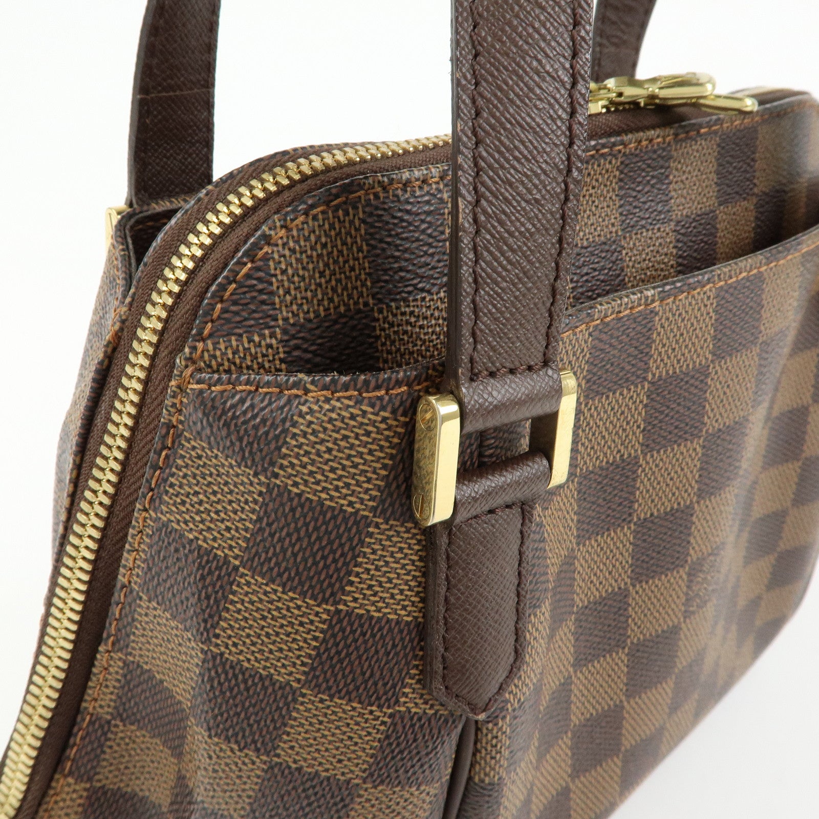 Louis Vuitton Damier Canvas Belem PM Hand Bag Ebene Brown N51173