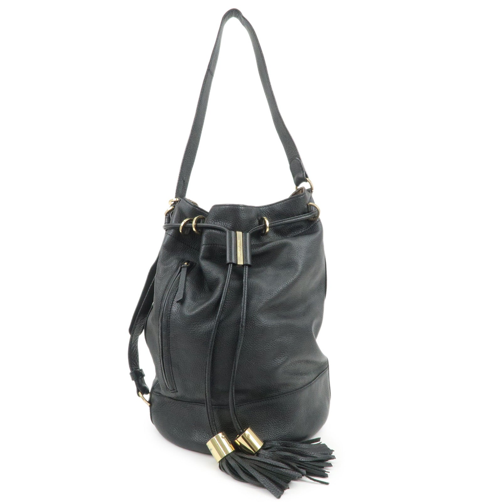 Chloe Vicki Leather Shoulder Bag Hand Bag Black