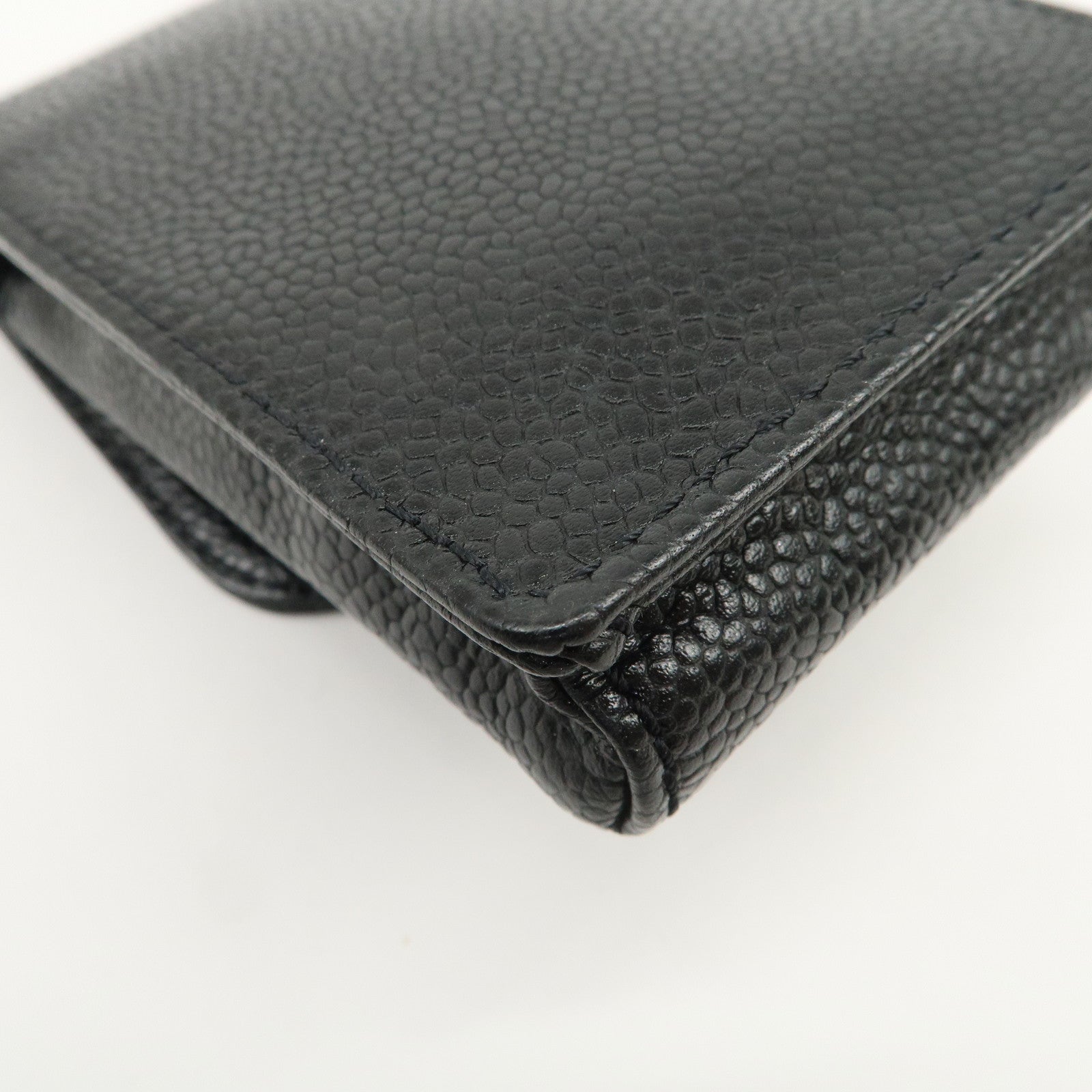 CHANEL COCO Mark Caviarskin Cigarette Case Black A13511
