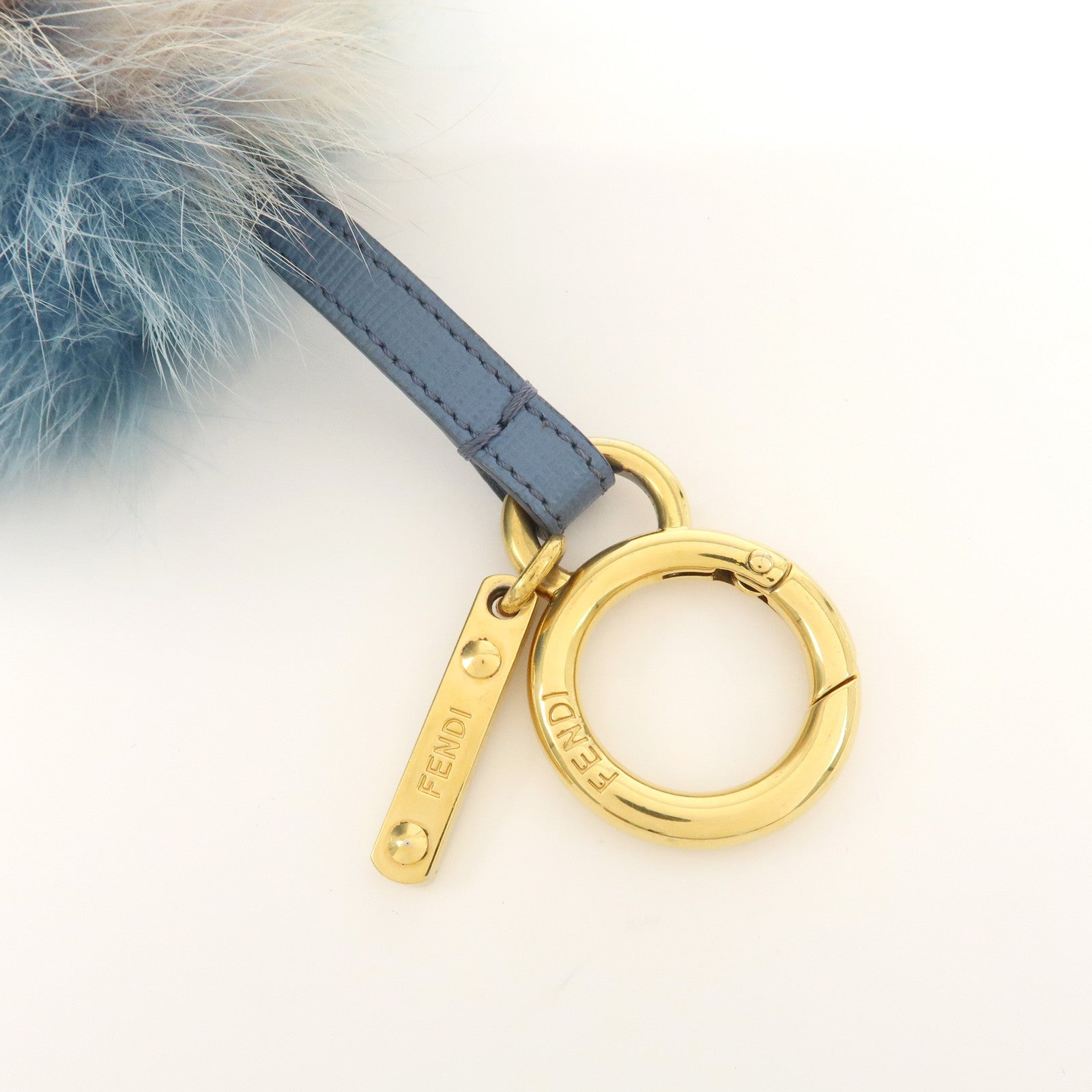 FENDI Pom Pom Fur Key Chain Bag Charm Pink Green Blue 7AR259