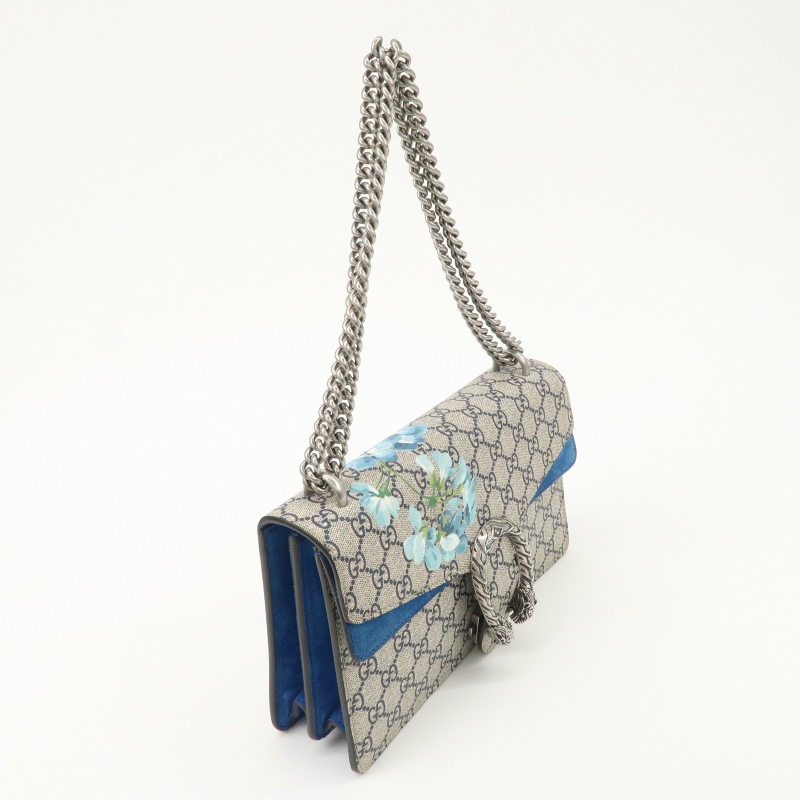 GUCCI Dionysus GG Supreme Medium Suede Chain Shoulder Bag 400249