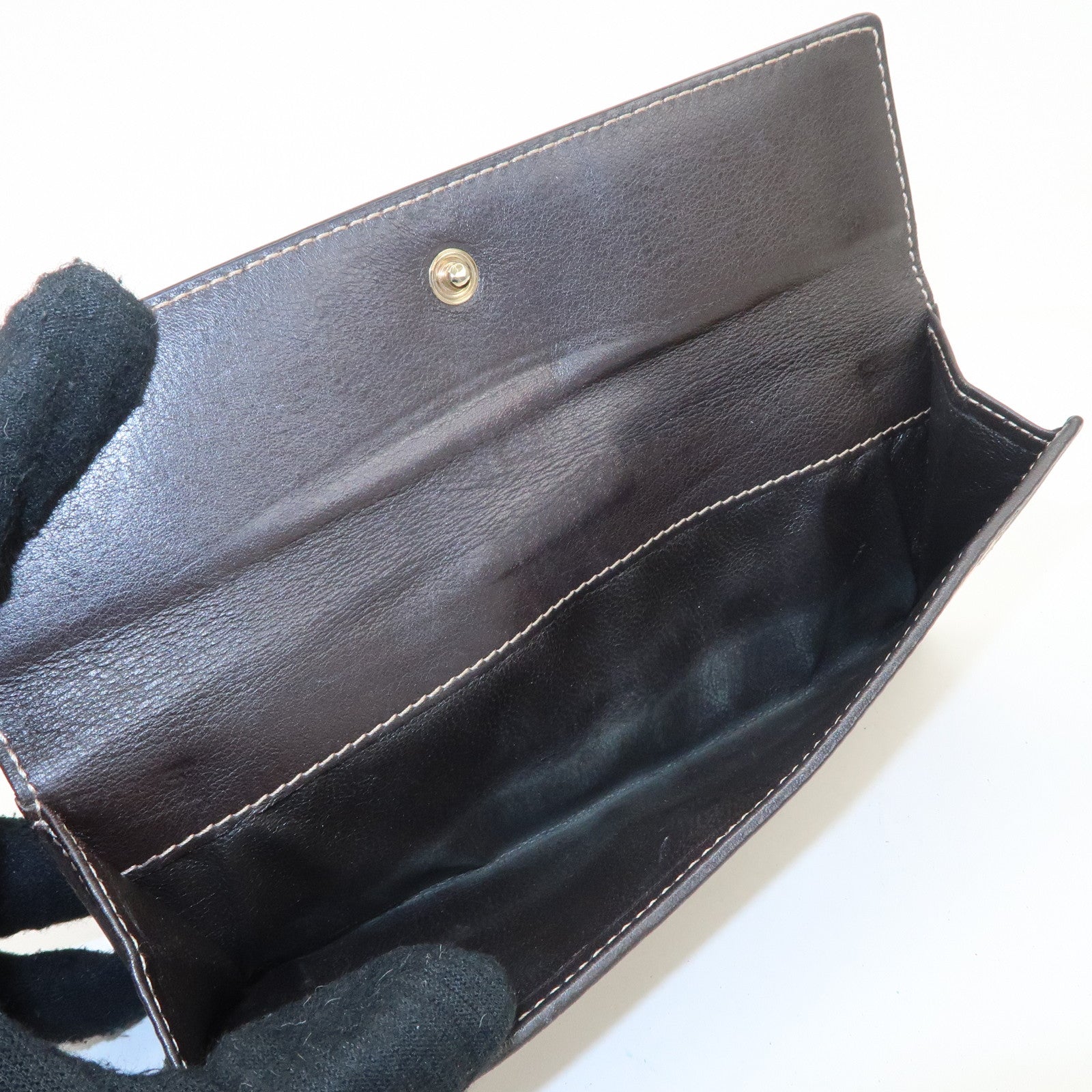 GUCCI Lovely Heart GG Canvas Leather Bi-fold Long Wallet Brown 203550 Used