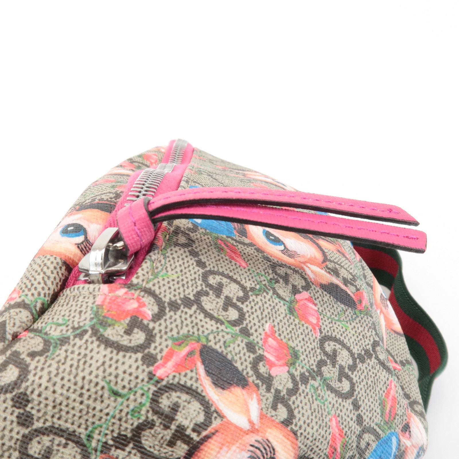 GUCCI GG Supreme Childrens Bambi Floral Waist Bag Beige Pink 502095 Used