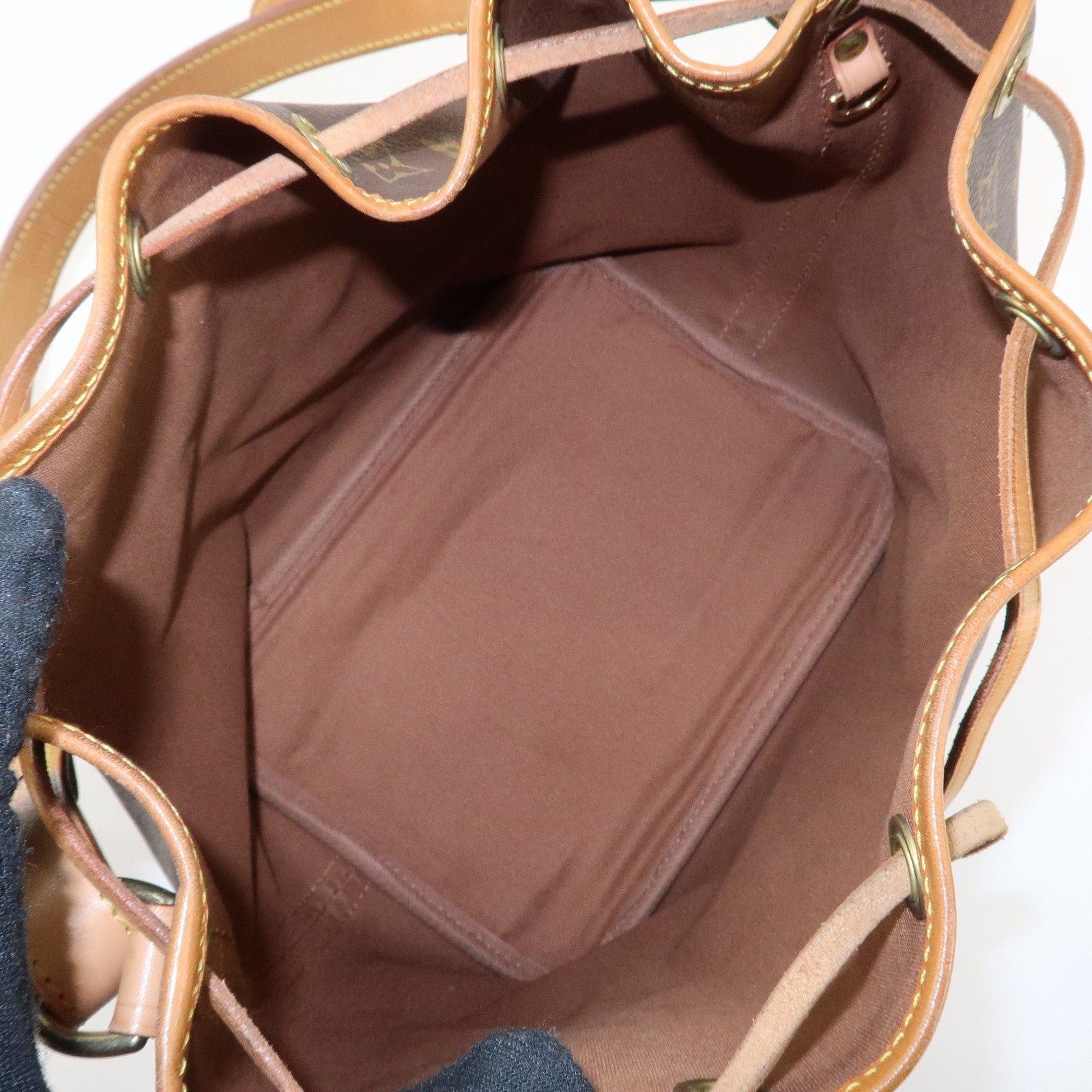 Louis Vuitton Monogram Canvas Petit Noe Shoulder Bag Brown M42226 Used