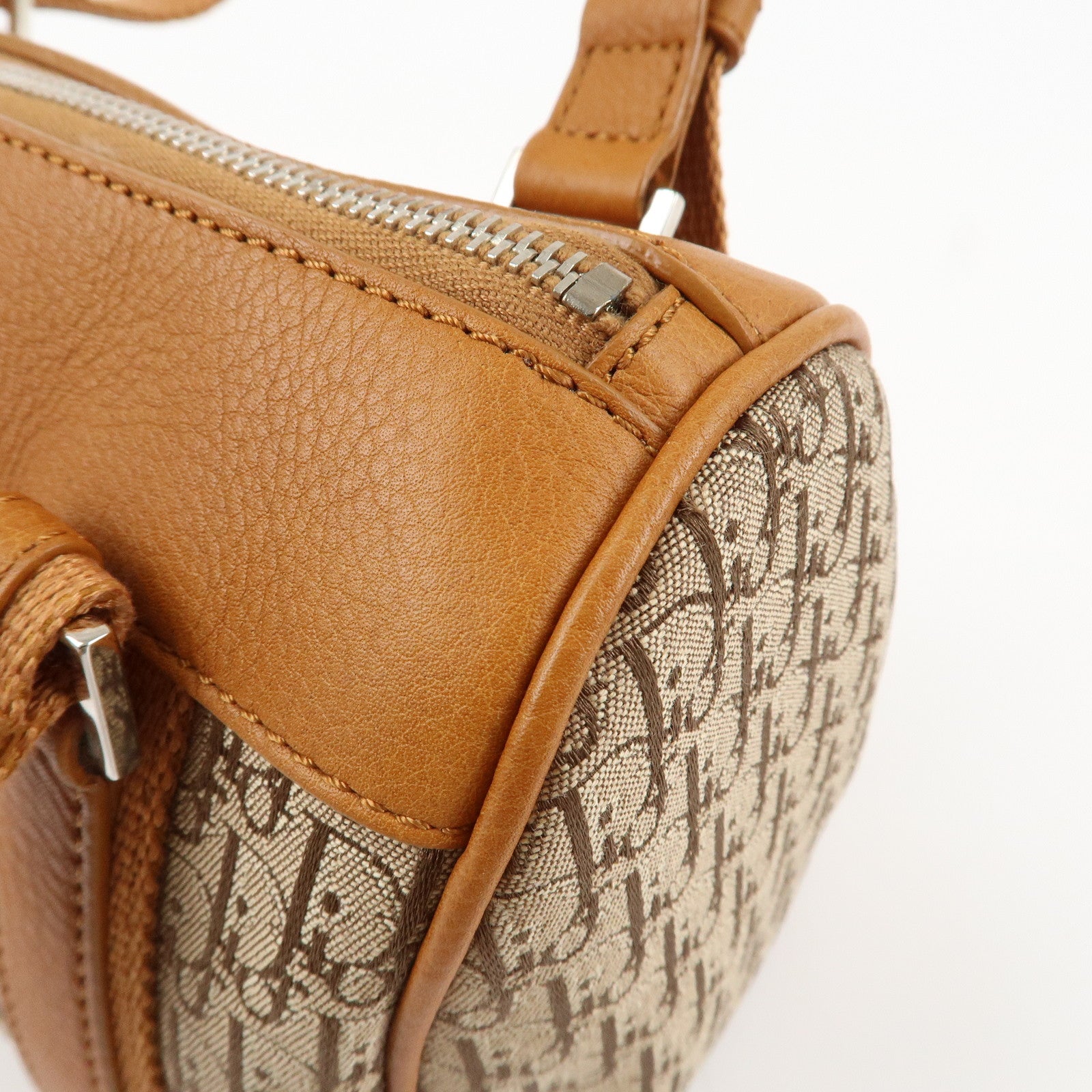 Christian Dior Trotter Canvas Leather Mini Boston Bag Hand Bag Used