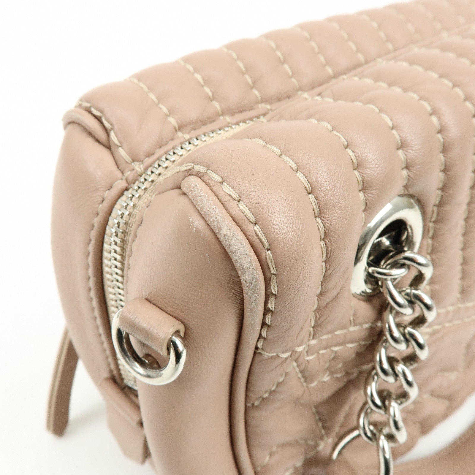 JIMMY CHOO Helia Quilting Leather Chain 2Way Bag Hand Bag Pink