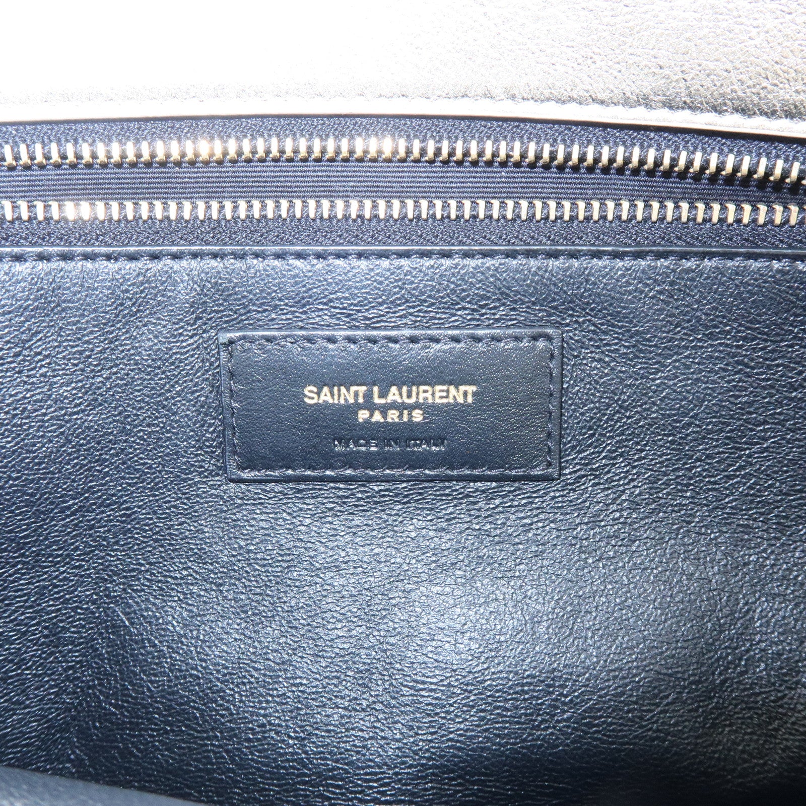 SAINT LAURENT PARIS Sade Leather Clutch Bag Gold 1655004