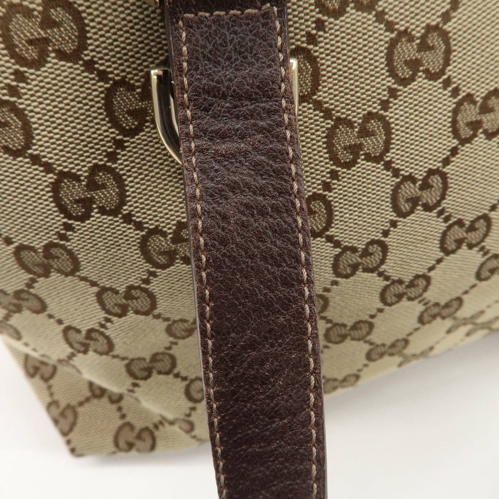 GUCCI Abbey GG Canvas Leather Shoulder Hand Bag Beige Brown 141470 Used