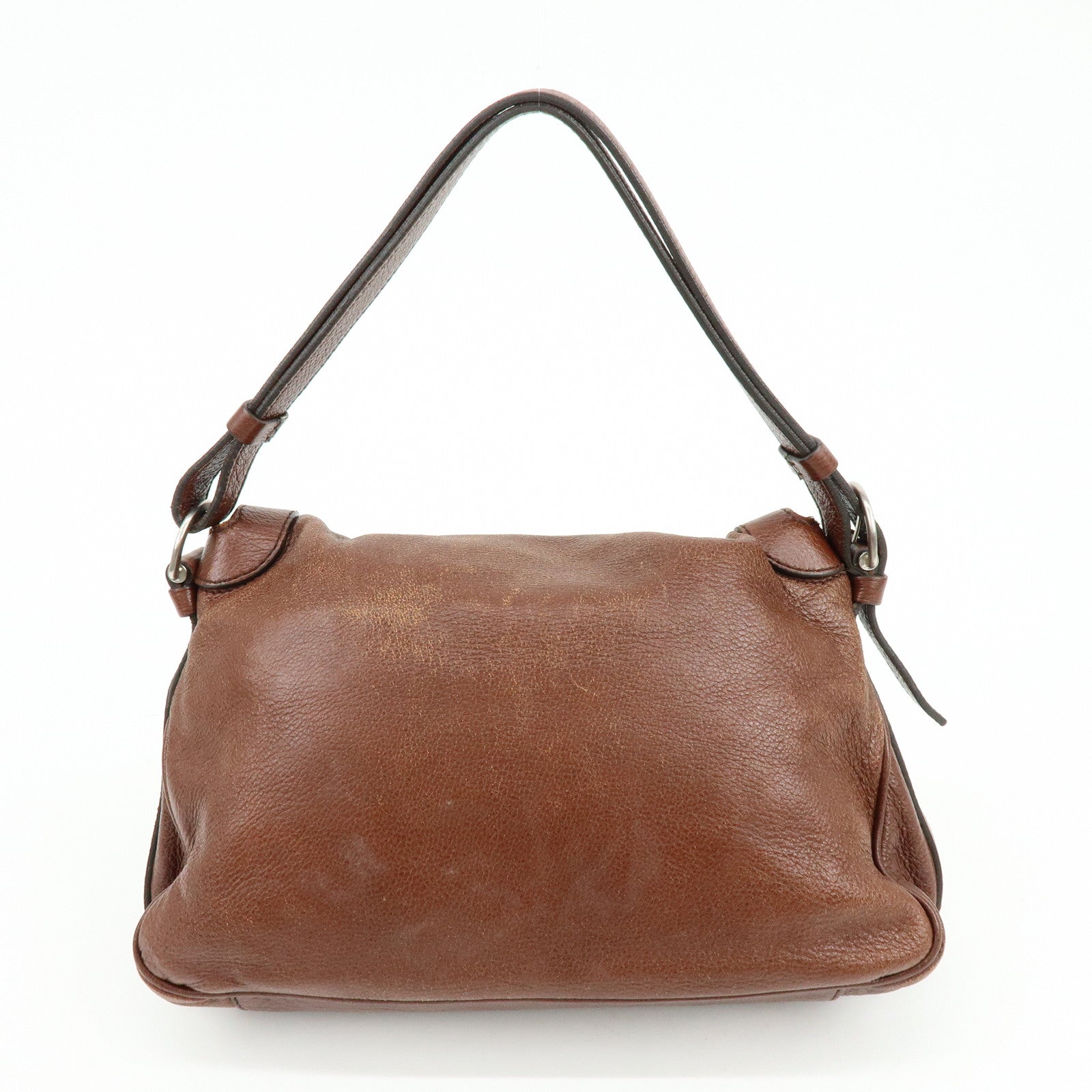 CELINE Tassel Leather Shoulder Bag Brown