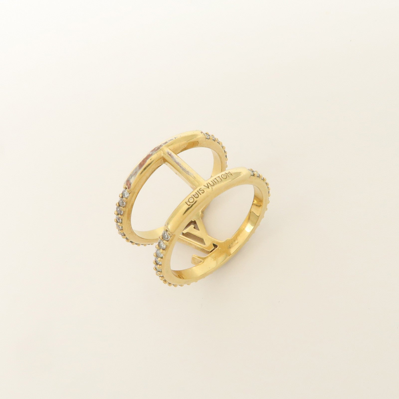 Louis Vuitton LV Iconic Strass Metal Ring L Gold M1463L