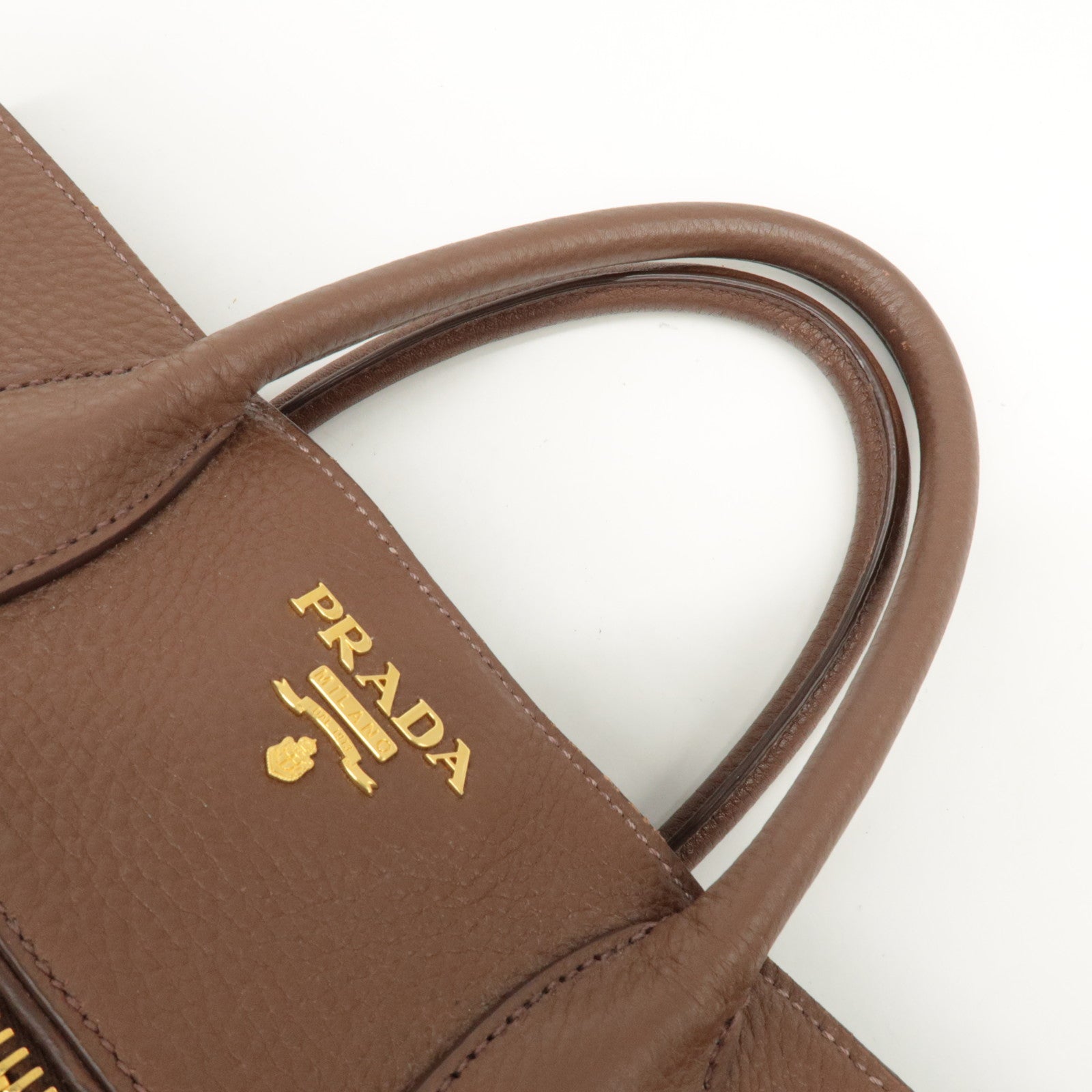 PRADA Vitello Daino Leather 2Way Tote Bag Shoulder Bag BN2545 Used