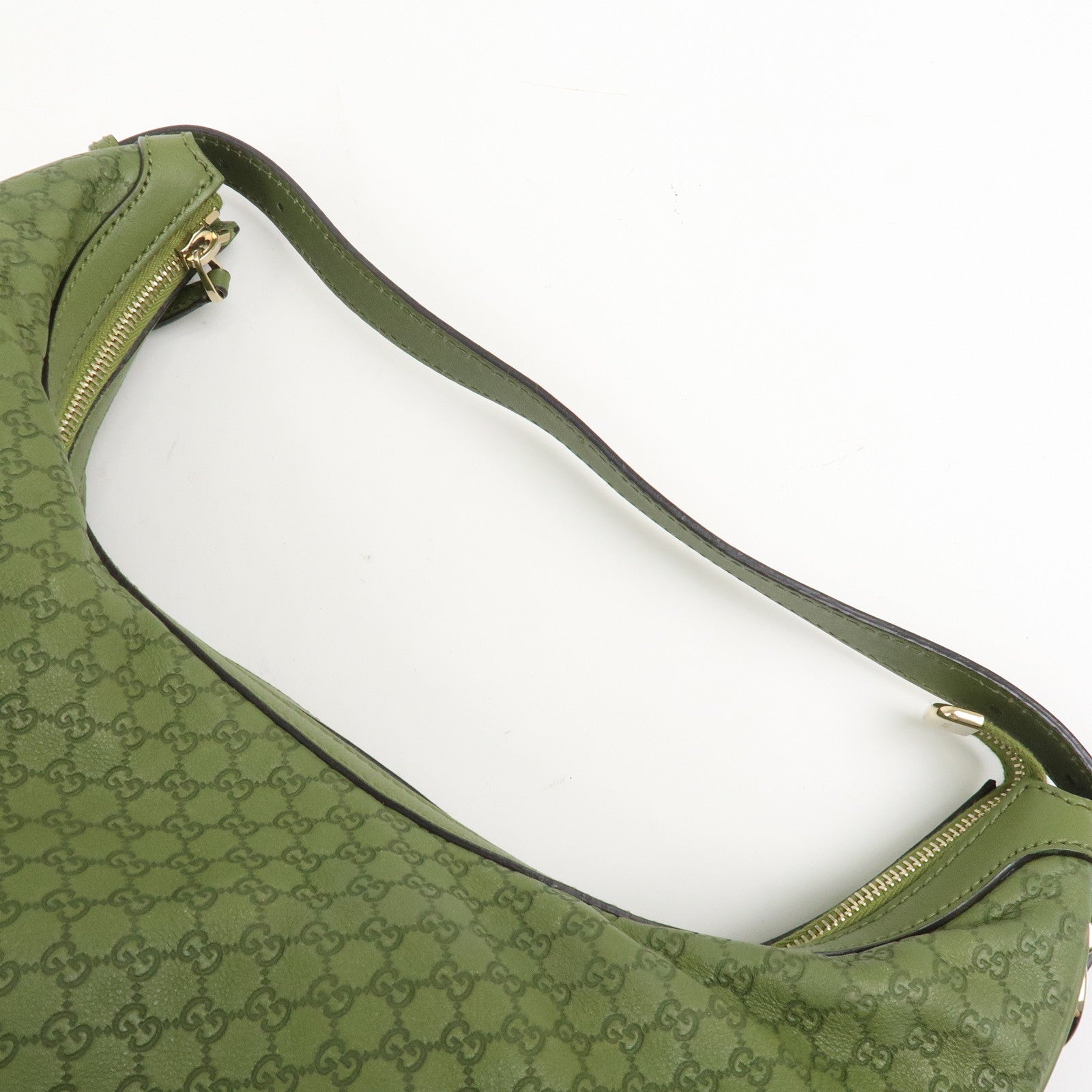 GUCCI Micro Guccissima Leather Shoulder Bag Hand Bag Green 309618