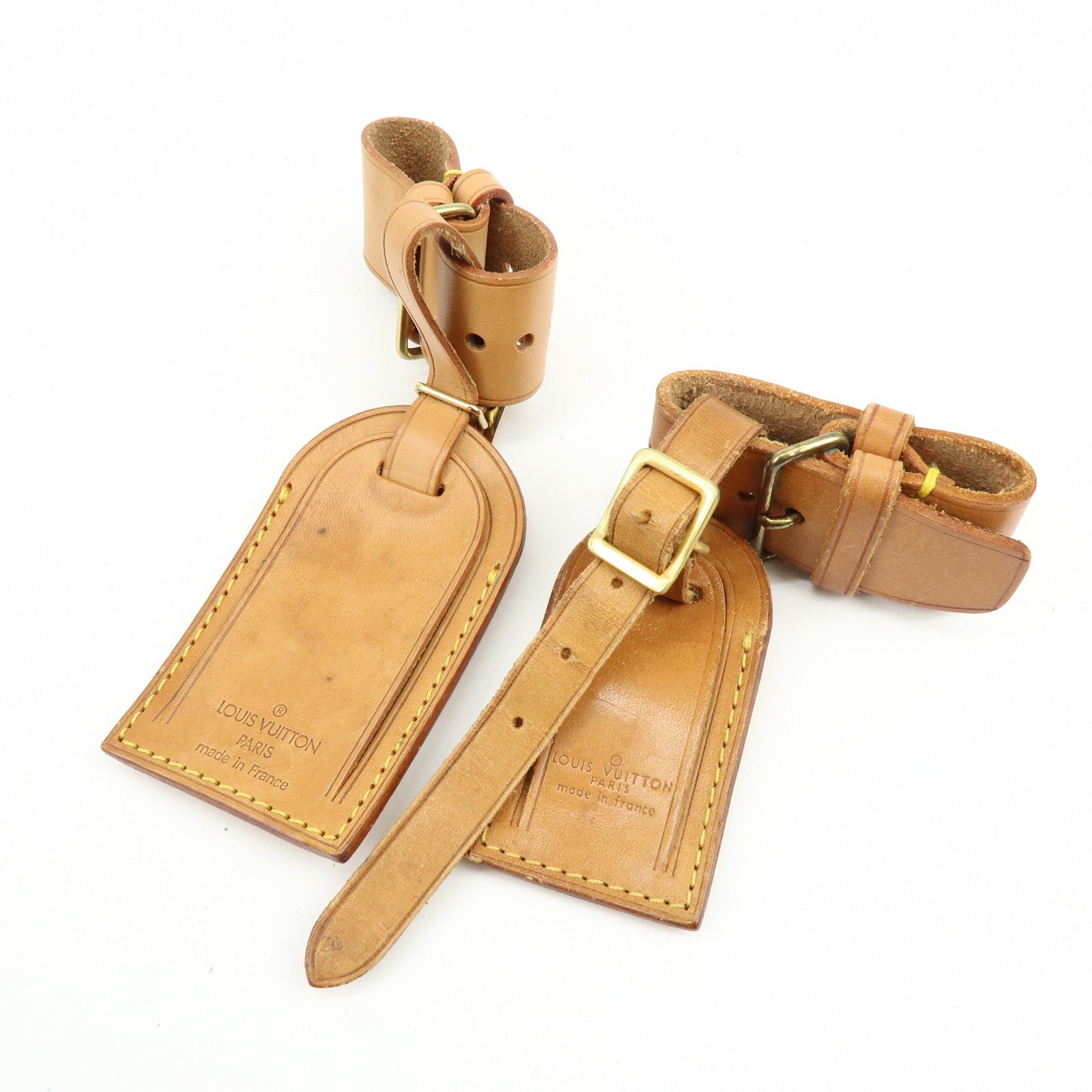 Louis Vuitton Set of 10 Leather Name Tag & Poignet Natural