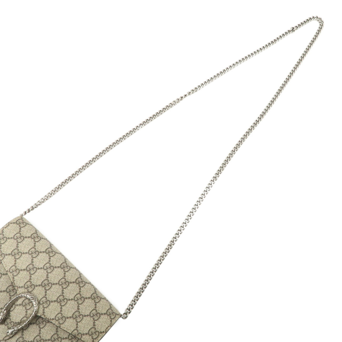 GUCCI Dionysus GG Supreme WOC Chain Shoulder Bag Beige 401231