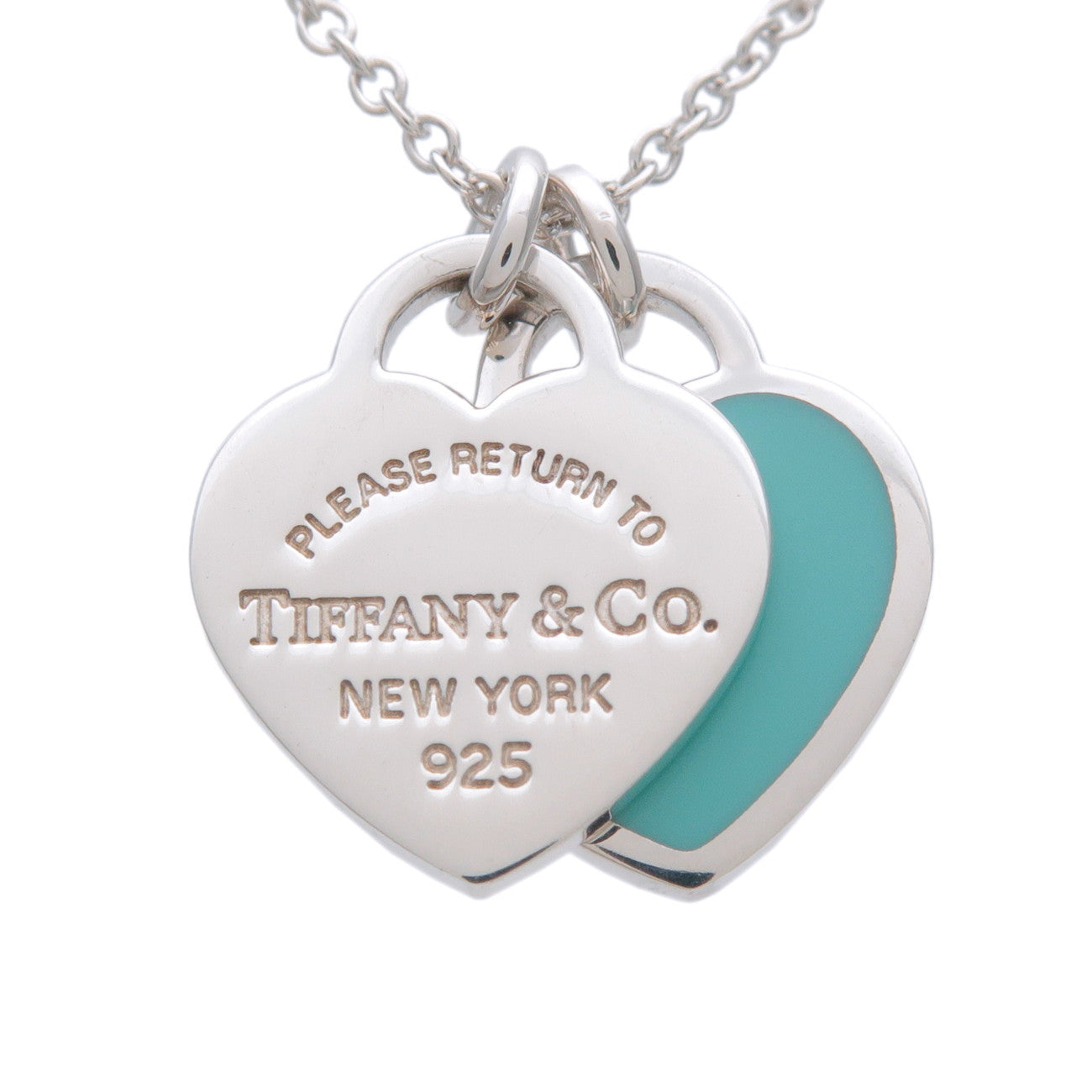 Tiffany & Co Return to Tiffany Mini Double Heart Tag Necklace SV925