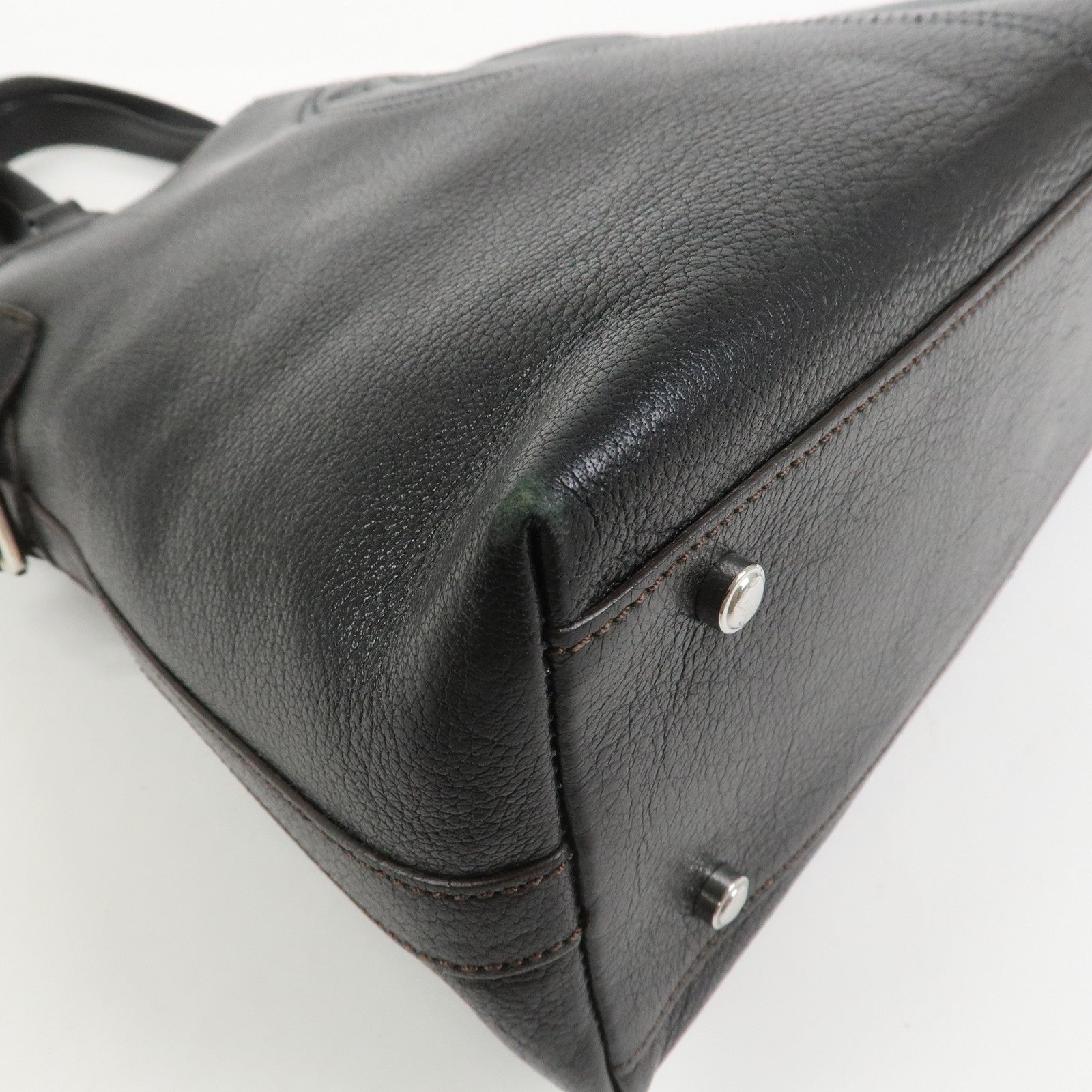 Cartier Marcello Leather Hand Bag Tote Bag Black