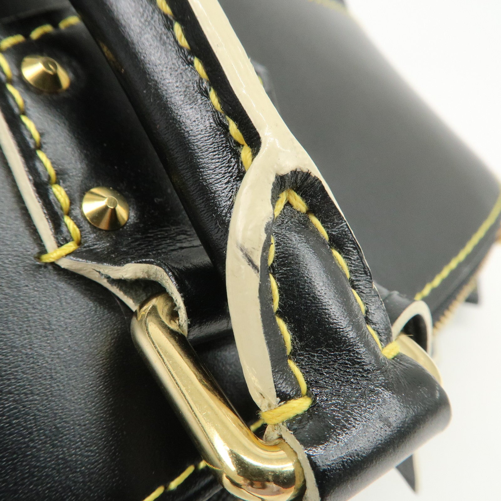Louis Vuitton Suhari Leather Lock It MM Hand Bag Noir Black M91875