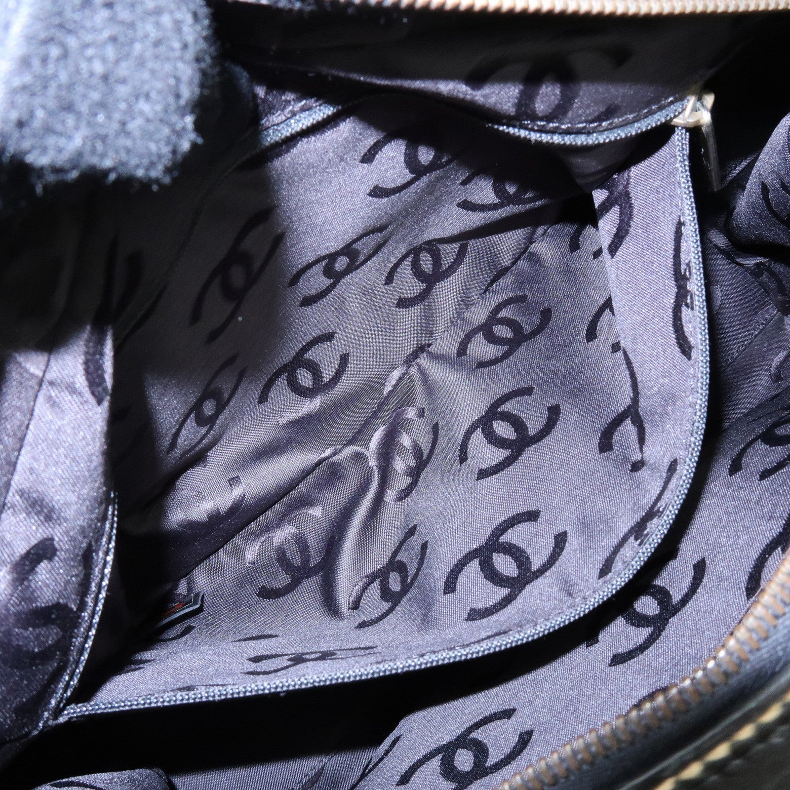 CHANEL Wild Stitch COCO Mark Calf Leather Hand Bag Tote Bag Black