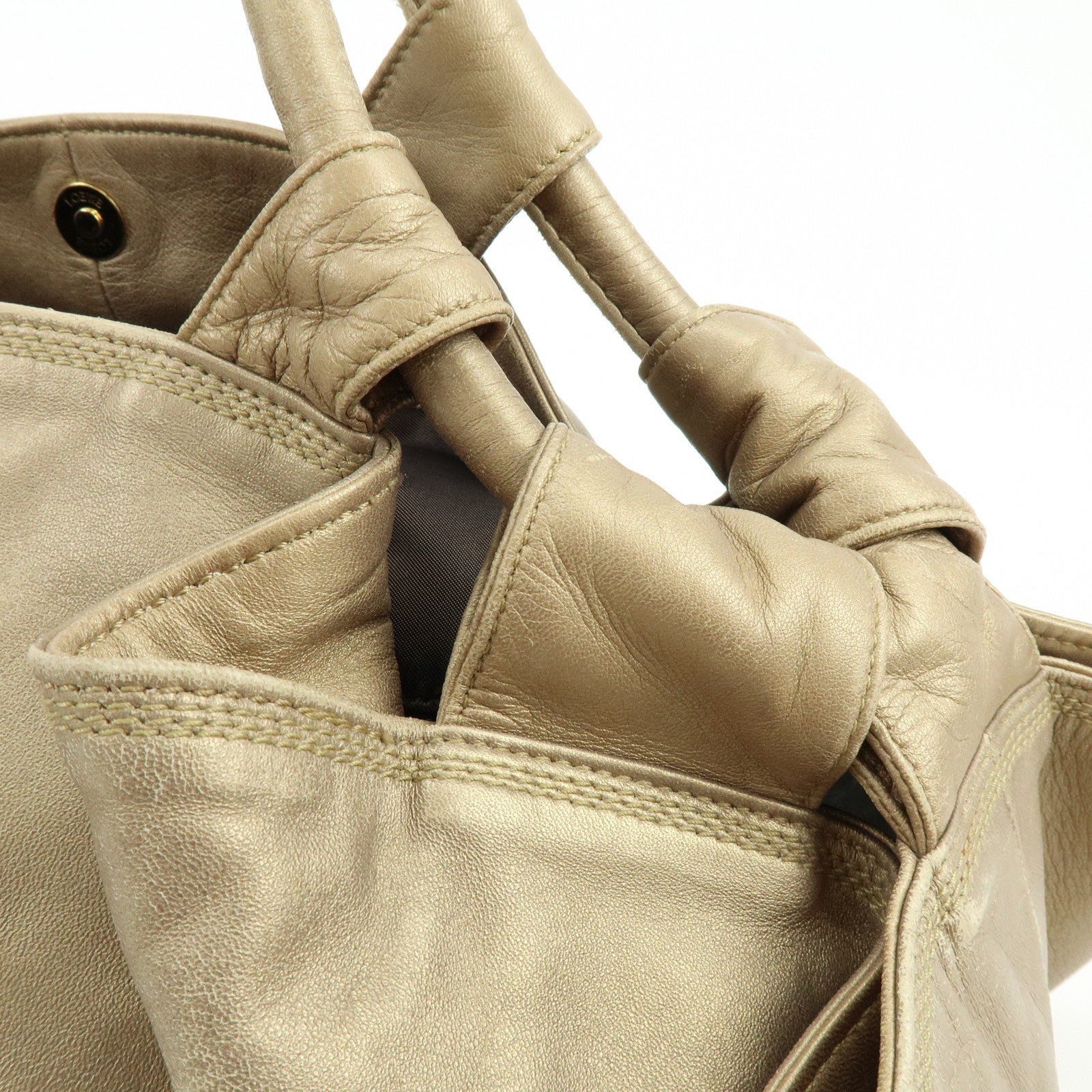 LOEWE Anagram Nappa Aire Leather Hand Bag Shoulder Bag Gold