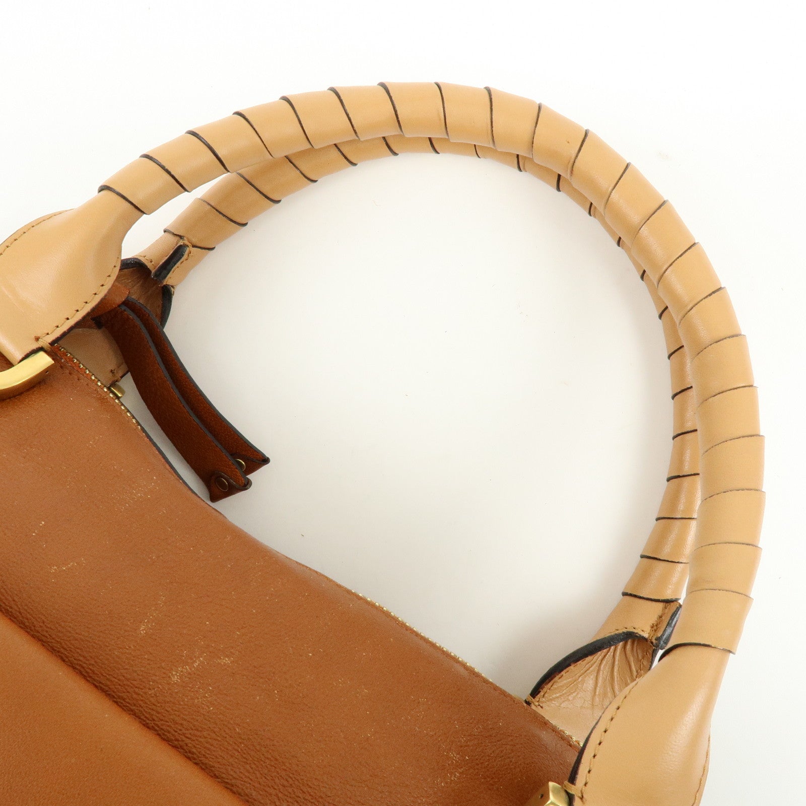 Chloe Marcie Leather 2Way Bag Shoulder Bag Hand Bag Brown